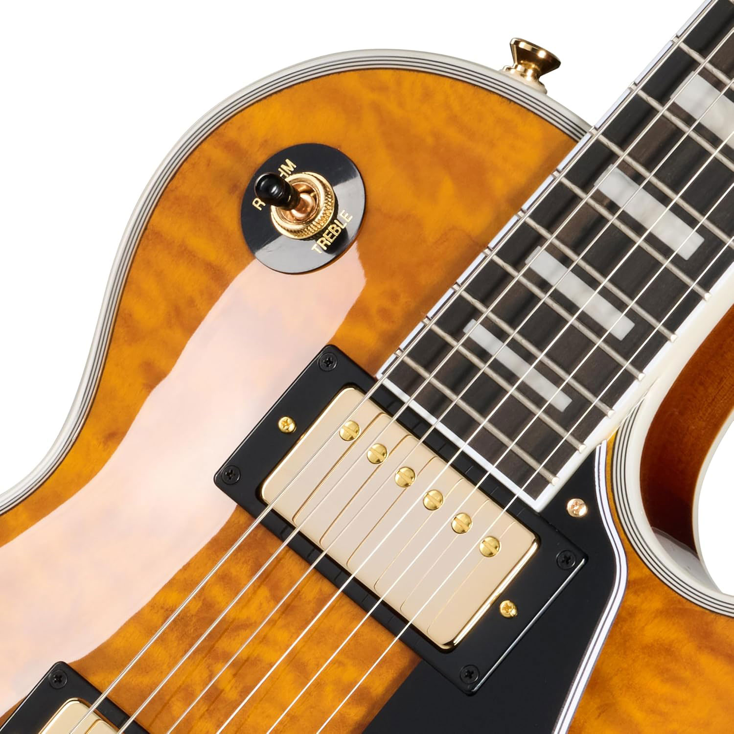Epiphone Les Paul Custom Quilt Trans Amber