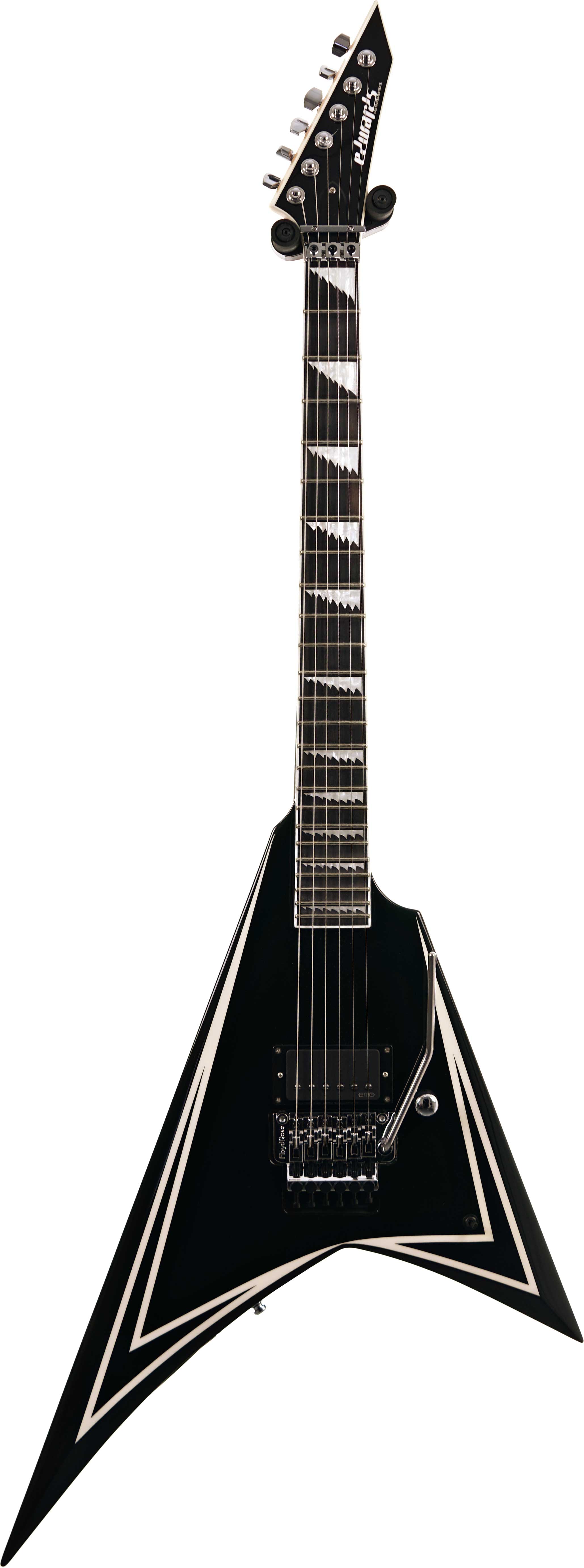ESP Edwards E-AL-166 Sawtooth Black, White Pinstripes, Alexi Laiho Signature (Ex-Demo) #ED0421243