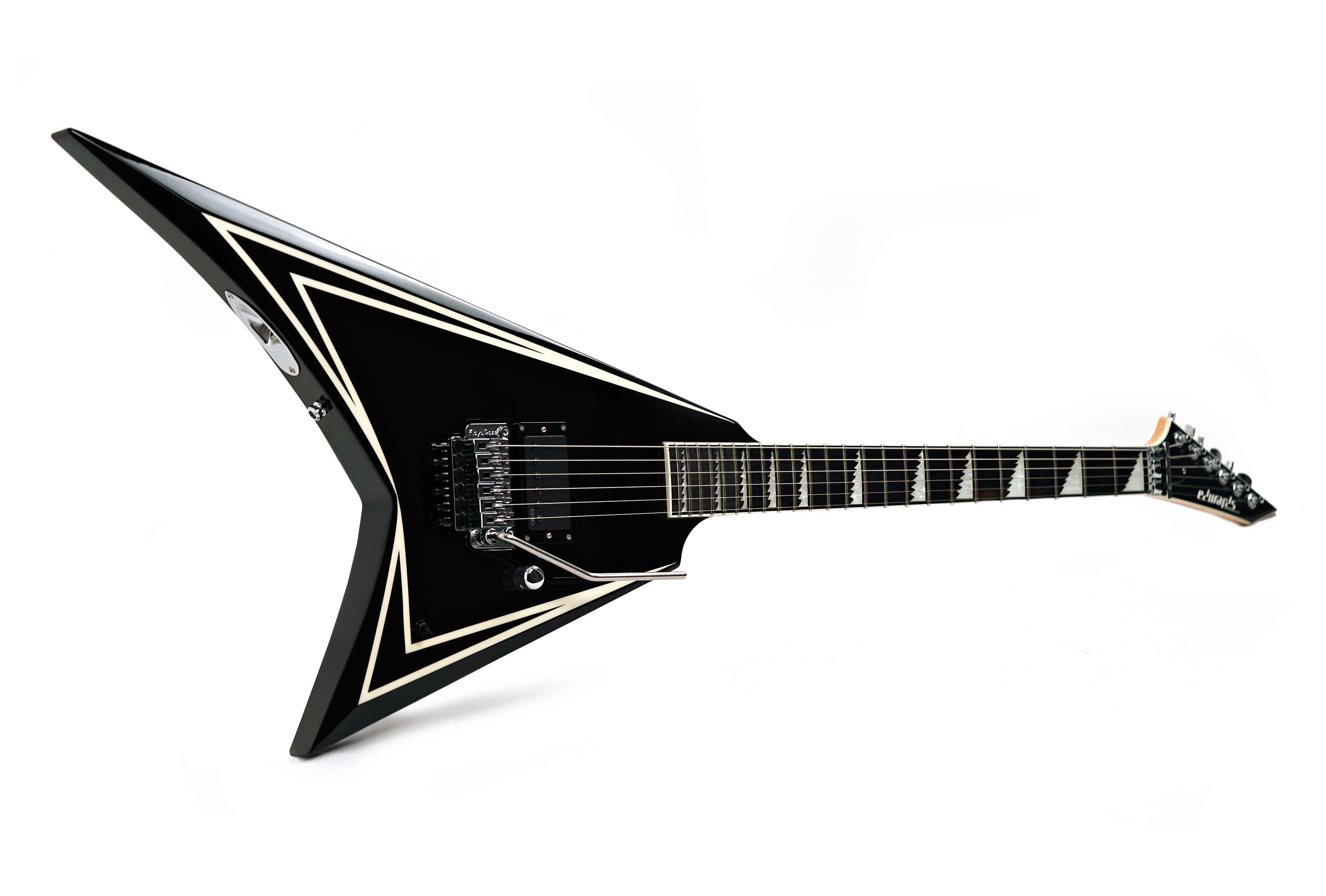 ESP Edwards E-AL-166 Sawtooth Black, White Pinstripes, Alexi Laiho Signature (Ex-Demo) #ED0421243