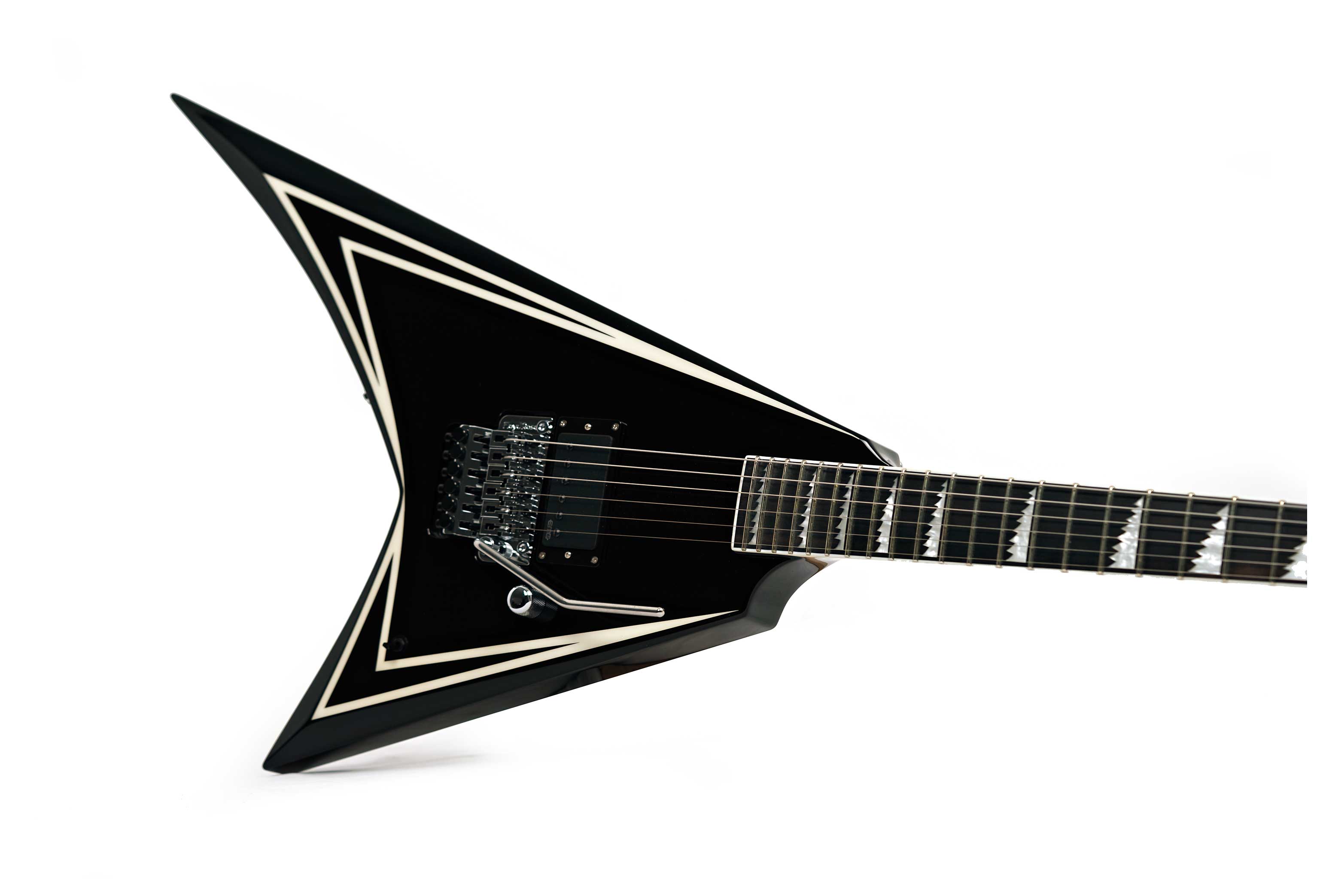 ESP Edwards E-AL-166 Sawtooth Black, White Pinstripes, Alexi Laiho Signature (Ex-Demo) #ED0421243