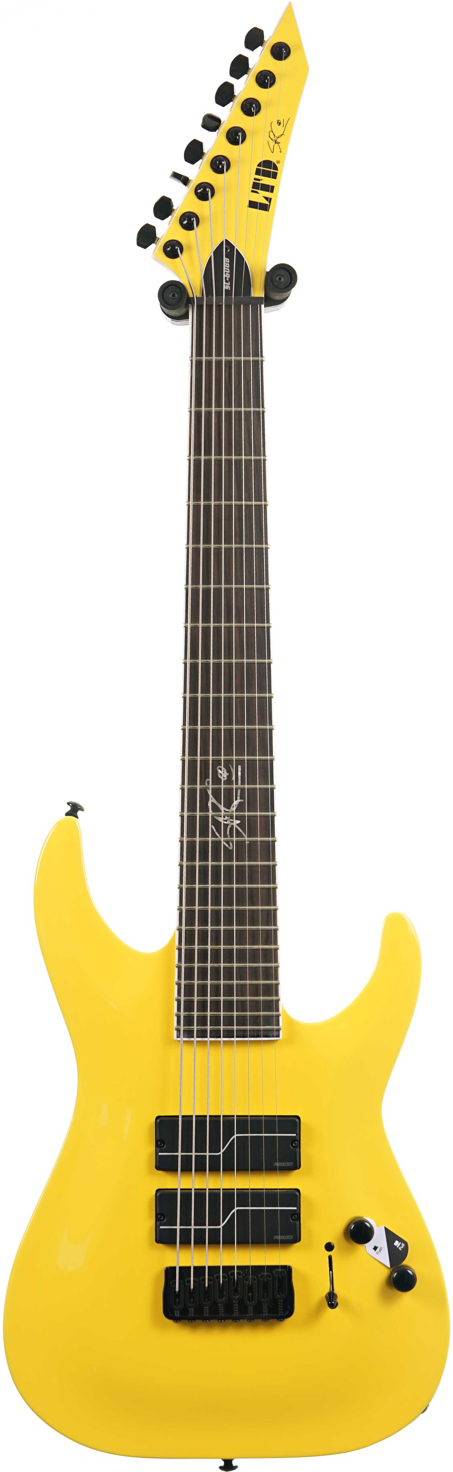 ESP LTD SC-608 Baritone Yellow Stephen Carpenter Limited Edition Inlay