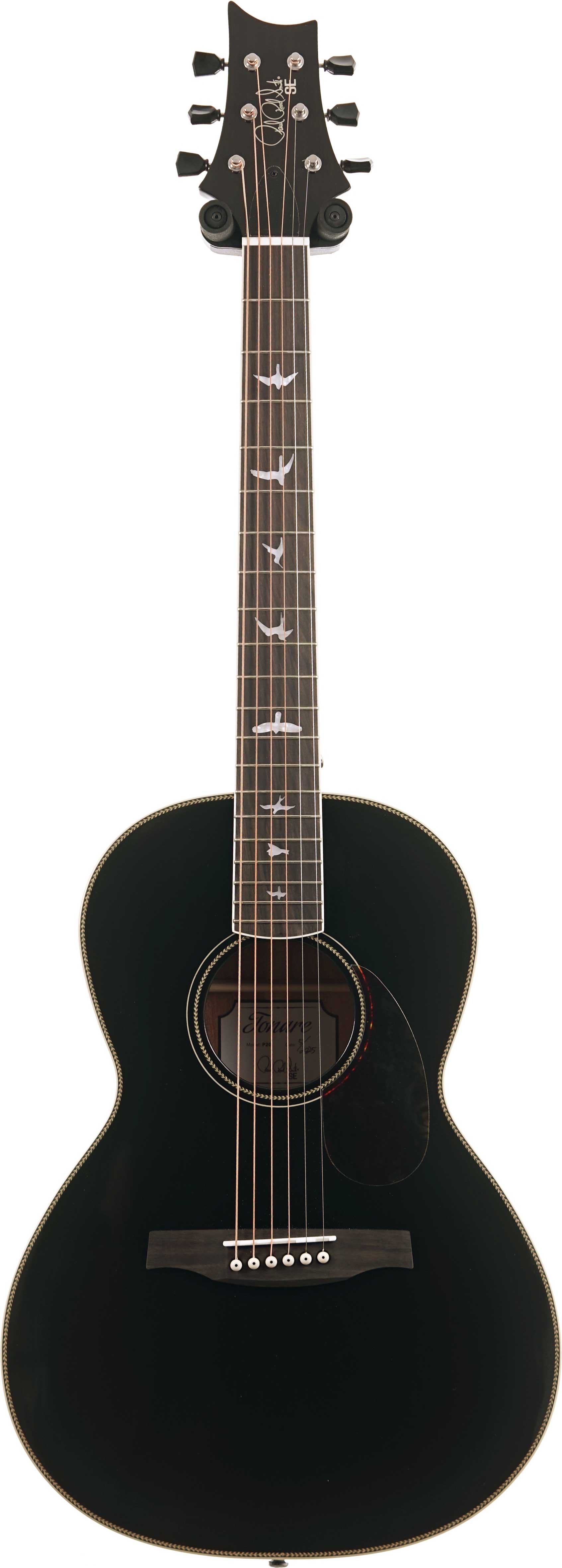 PRS SE P20E Parlour Gloss Black Top Black Doghair Back and Sides