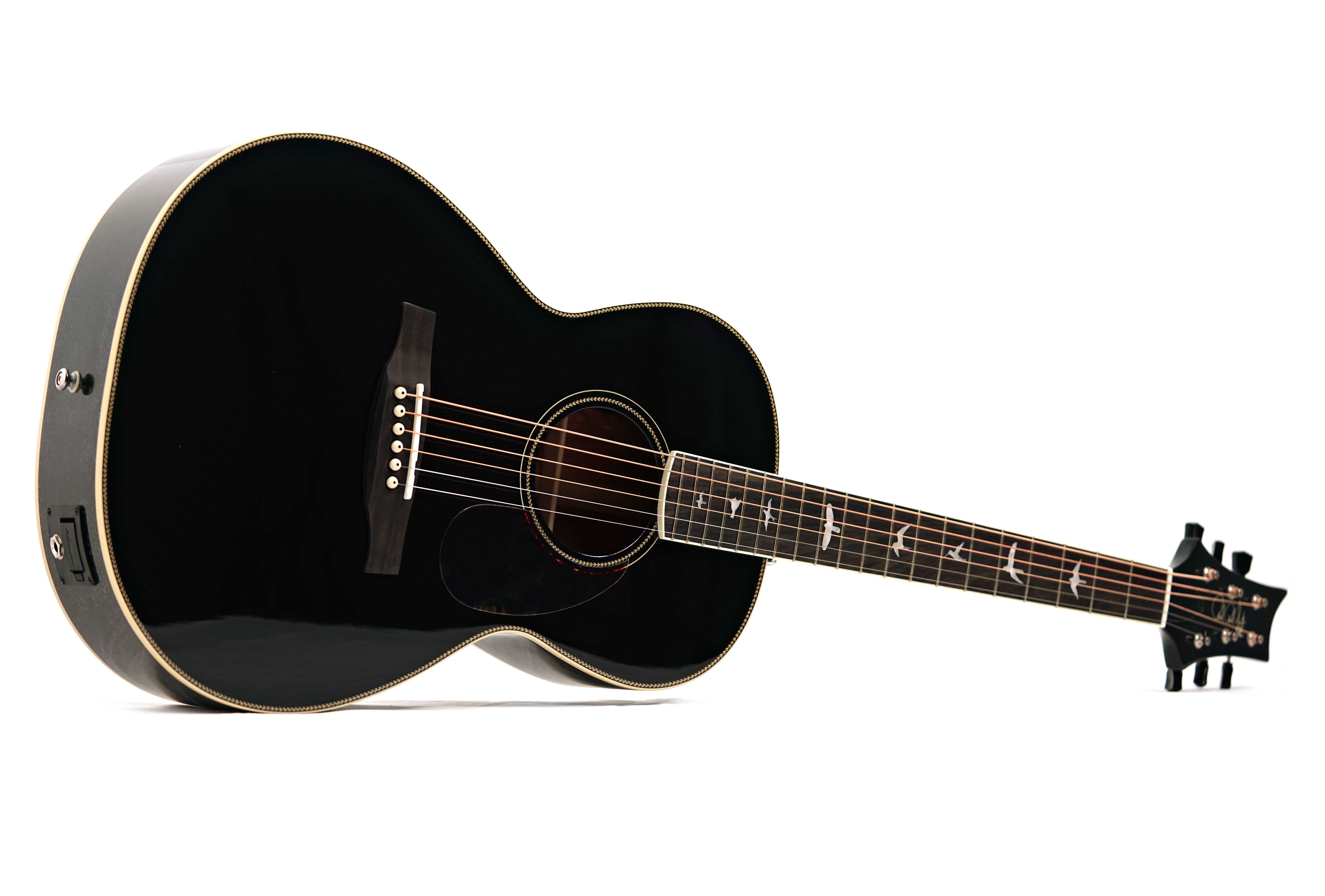 PRS SE P20E Parlour Gloss Black Top Black Doghair Back and Sides
