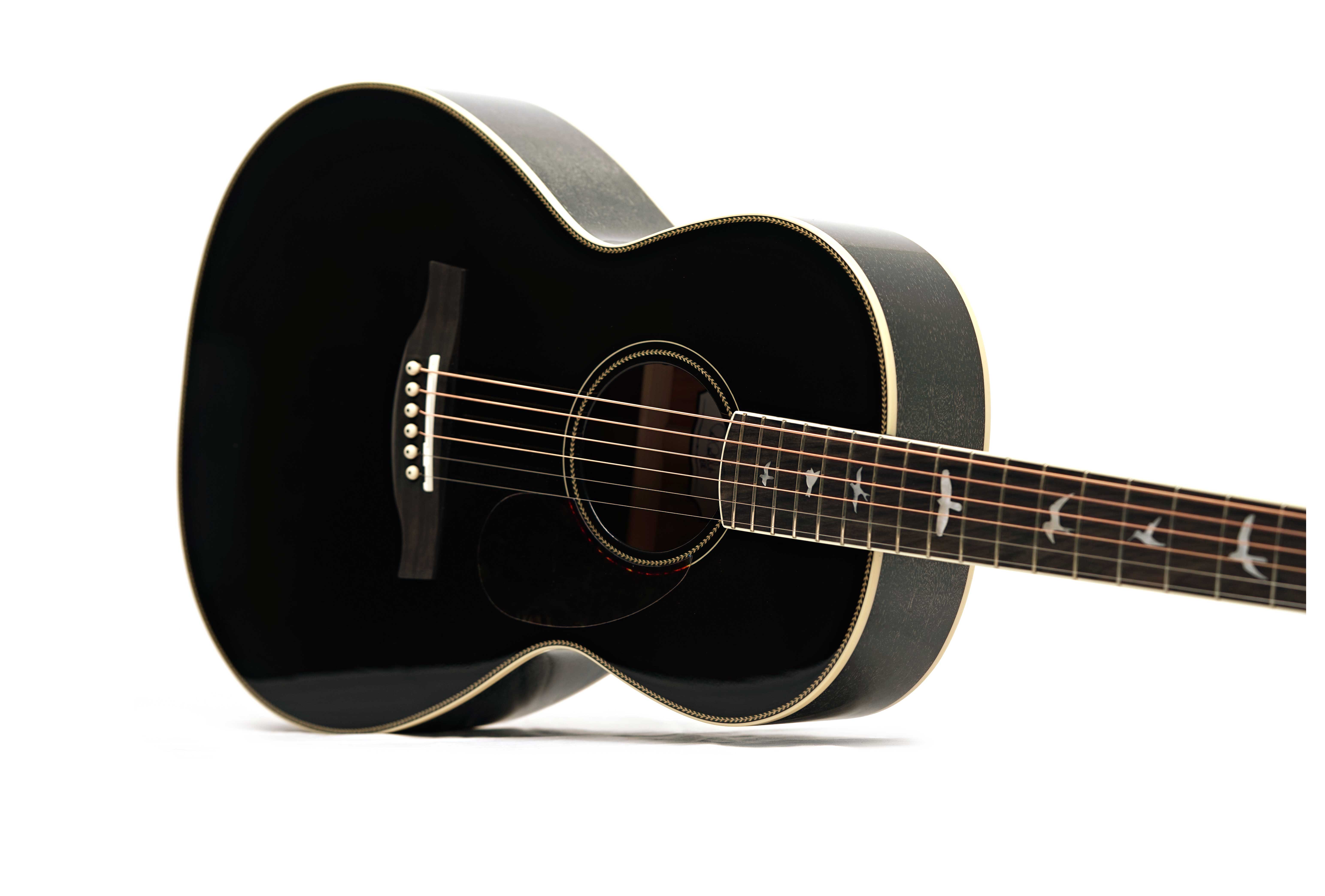 PRS SE P20E Parlour Gloss Black Top Black Doghair Back and Sides