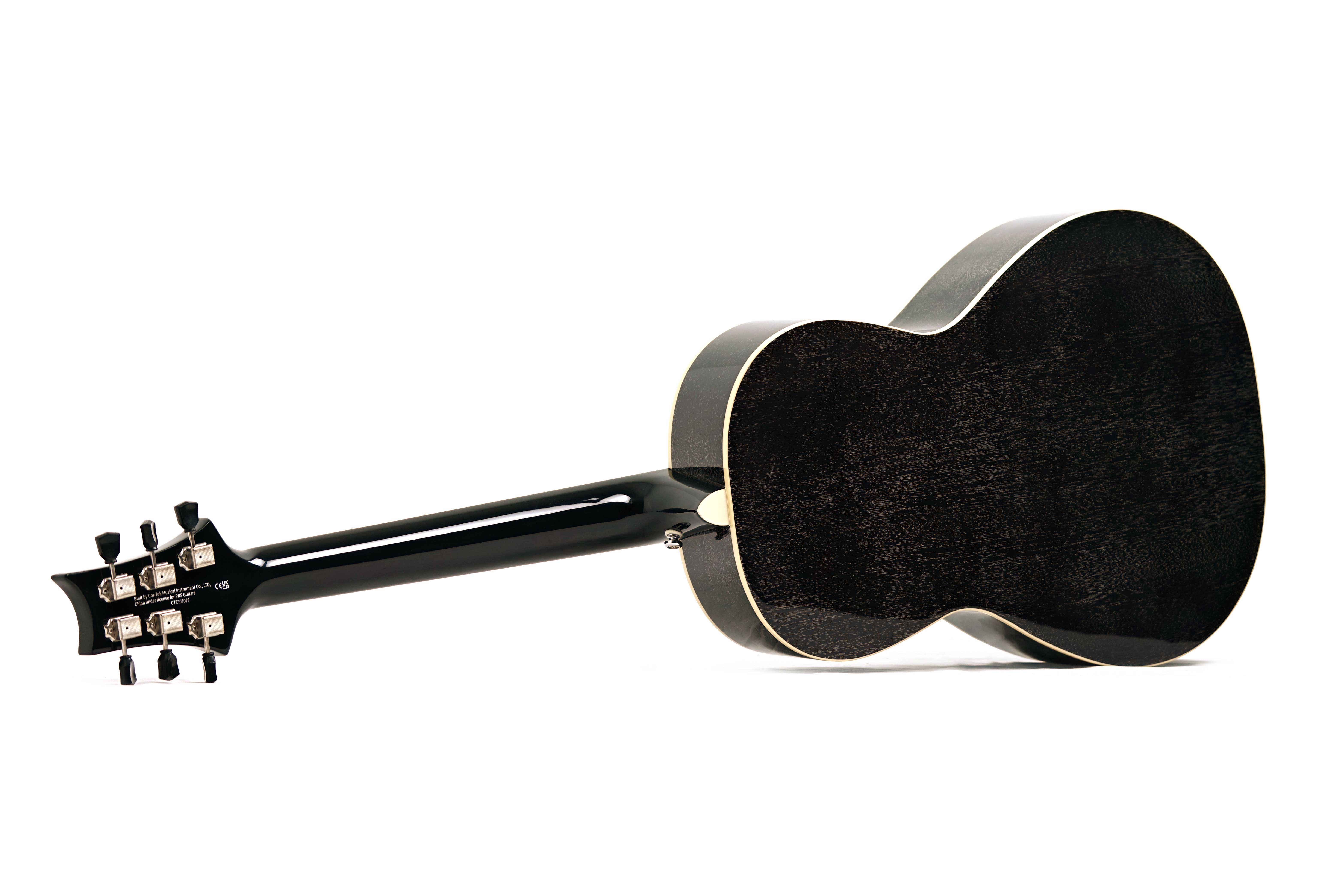 PRS SE P20E Parlour Gloss Black Top Black Doghair Back and Sides
