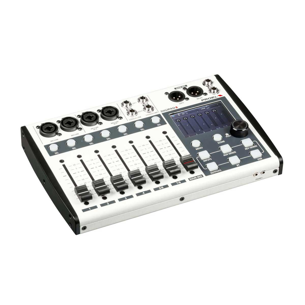 Proel DIGIPAD8 Digital Mixer 8 In USB Bluetooth Motor Faders