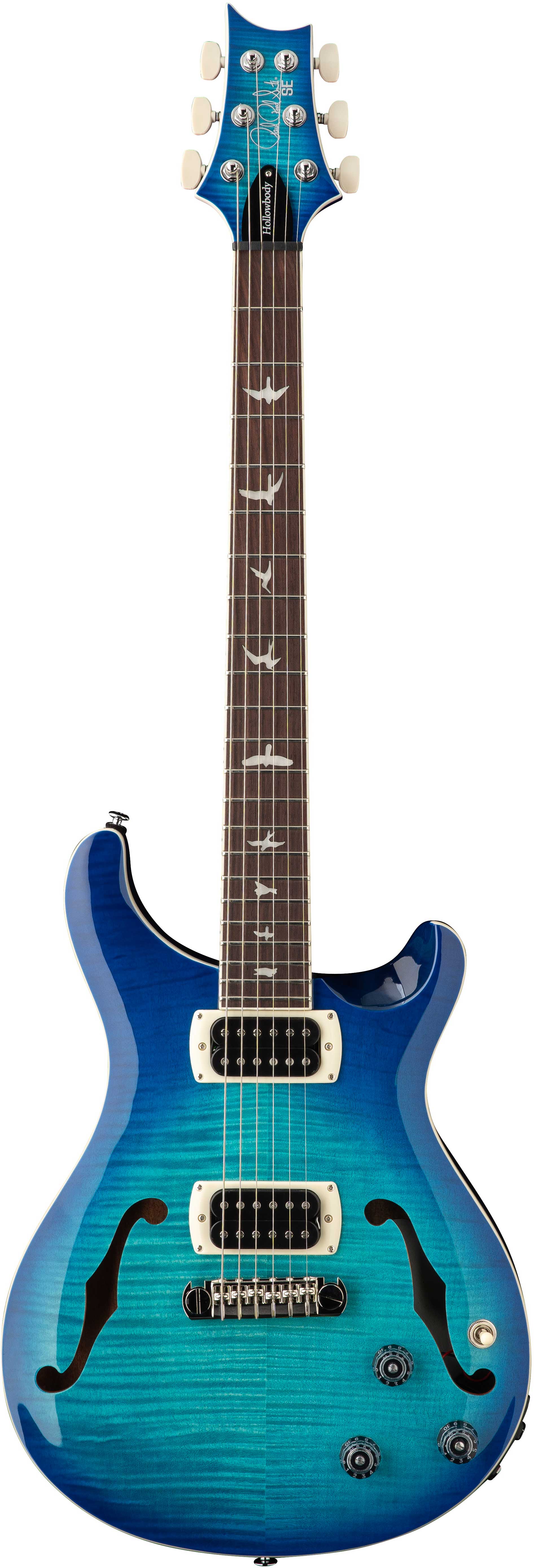 PRS SE Flat Back Hollowbody I Piezo Lake Blue