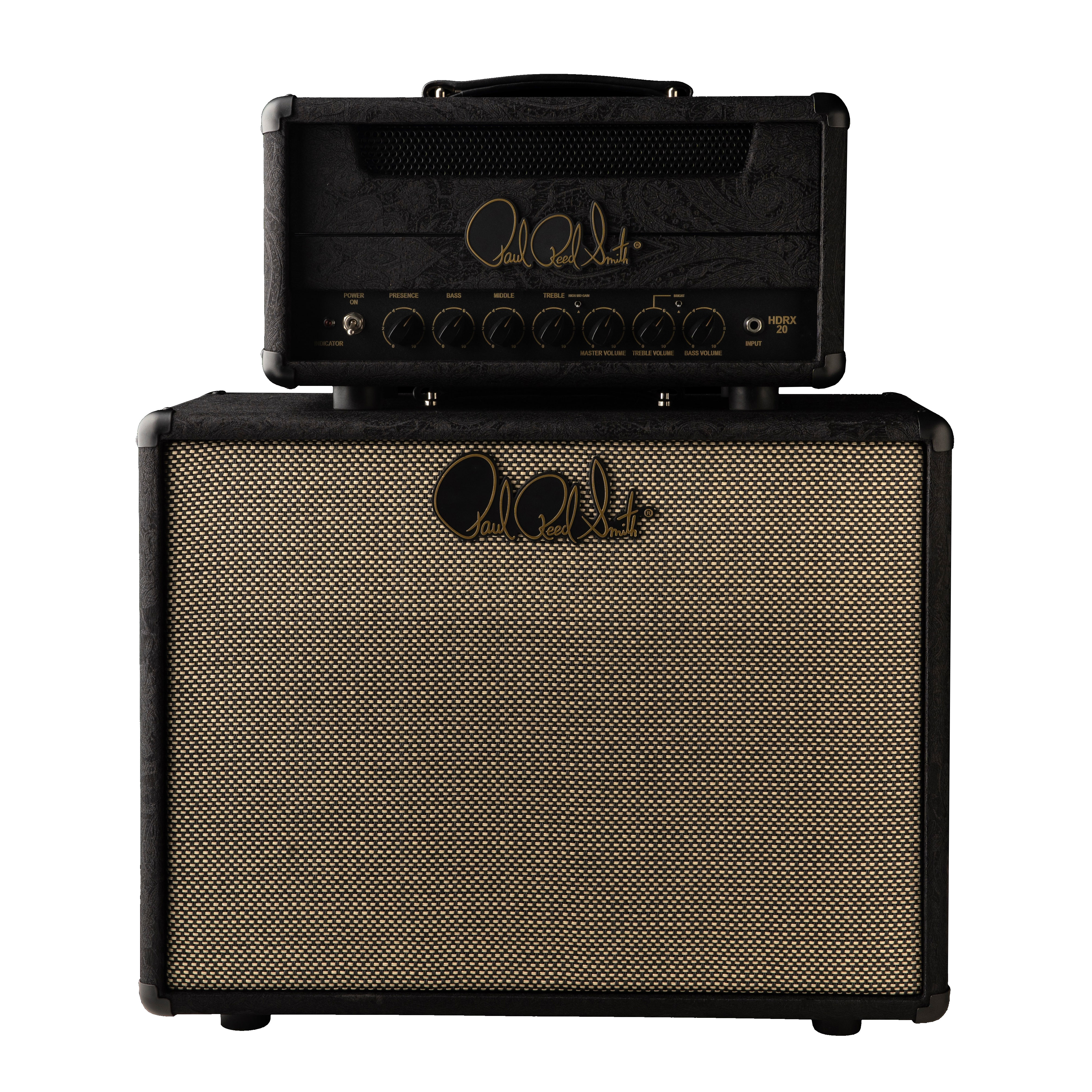 PRS HDRX 20W Black Paisley Valve Amp Head and 112 Guitar Cabinet