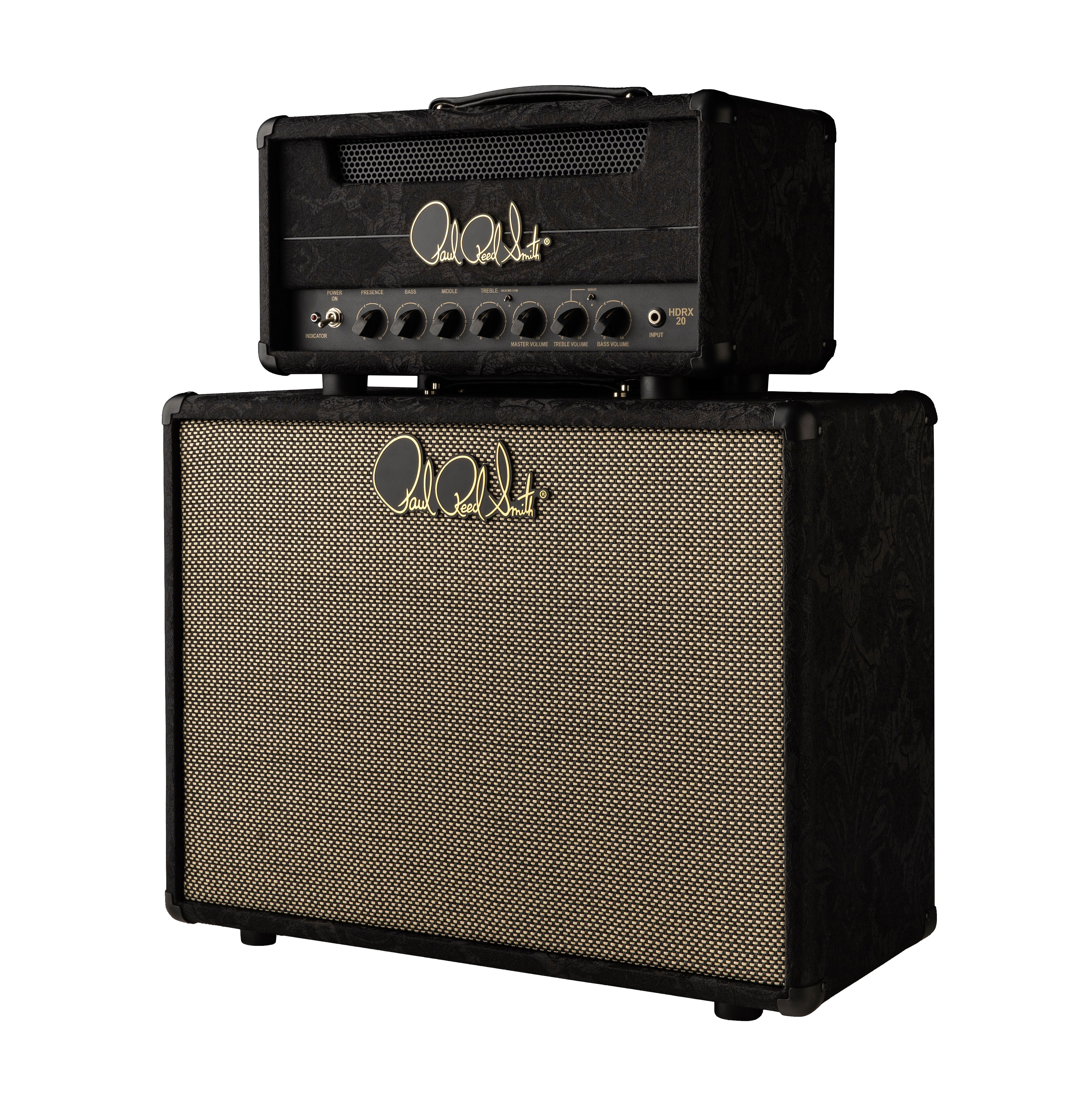 PRS HDRX 20W Black Paisley Valve Amp Head and 112 Guitar Cabinet