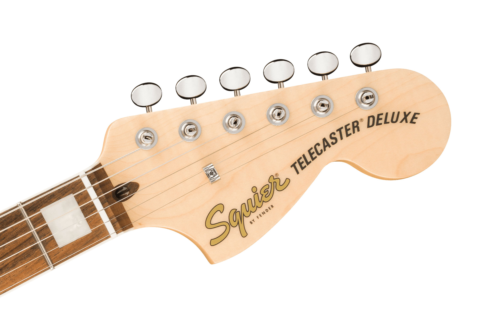 Squier Paranormal Troublemaker Telecaster Deluxe Bigsby Parchment Pickguard Black Indian Laurel Fingerboard