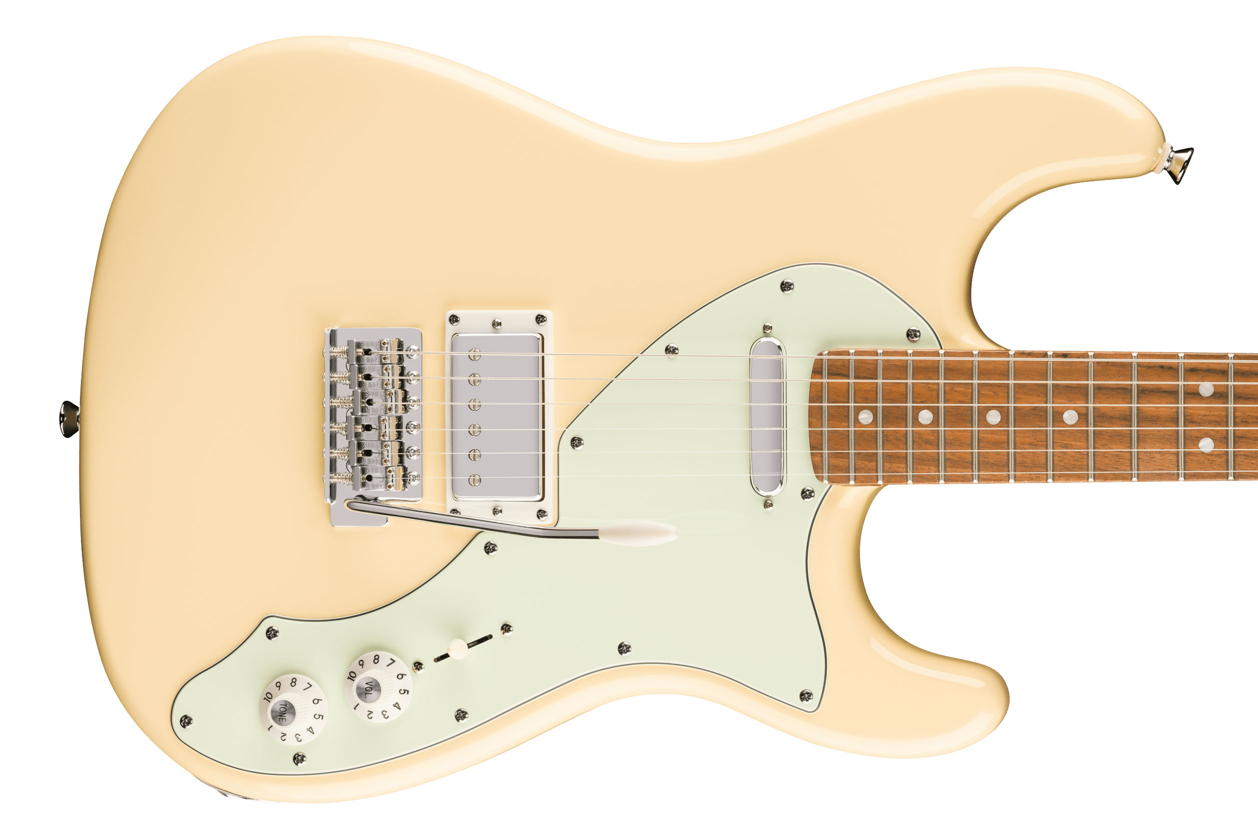 Squier Paranormal Stratocaster Deluxe Mint Pickguard Vintage White Indian Laurel Fingerboard