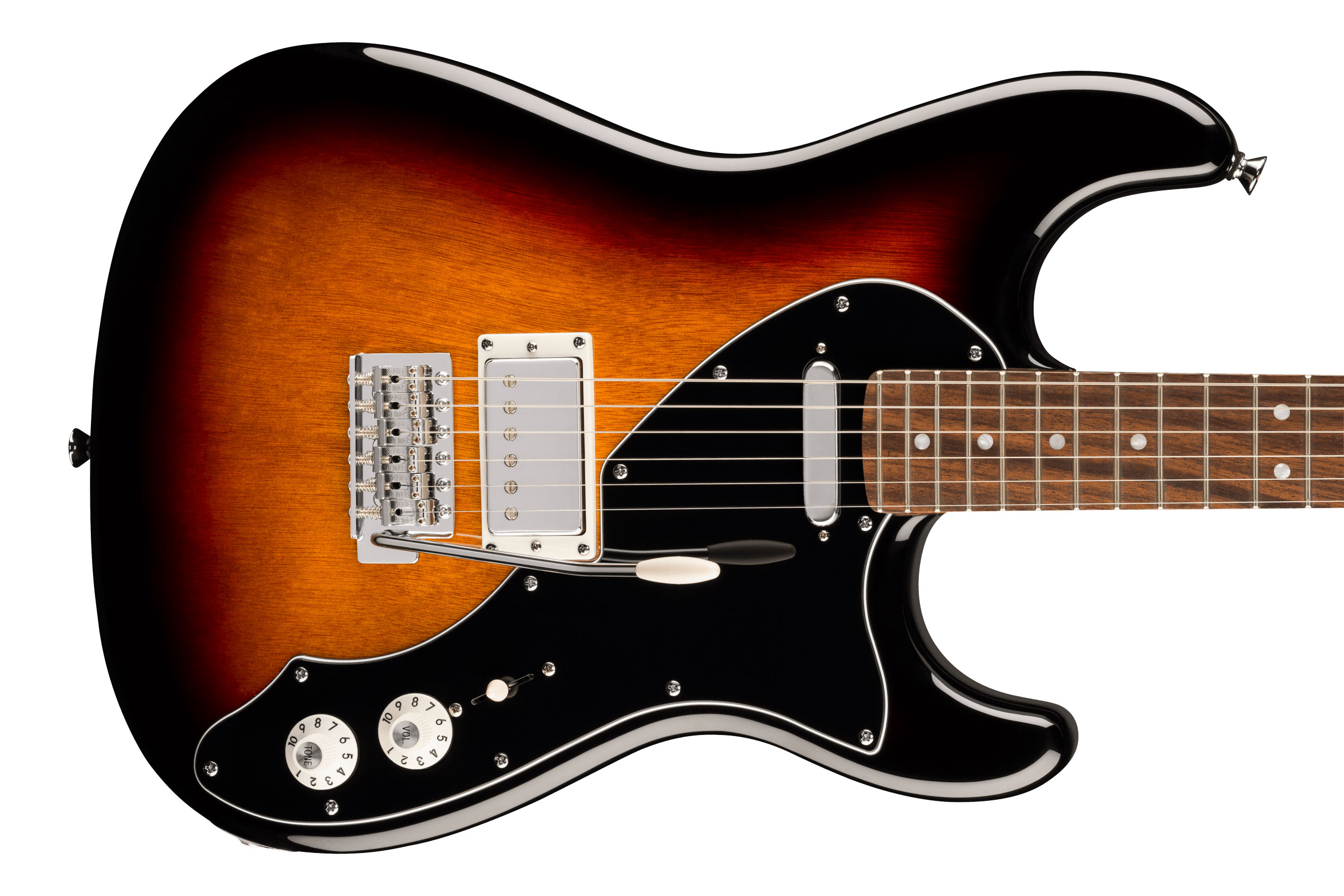 Squier Paranormal Stratocaster Deluxe Black Pickguard 3 Colour Sunburst Indian Laurel Fingerboard