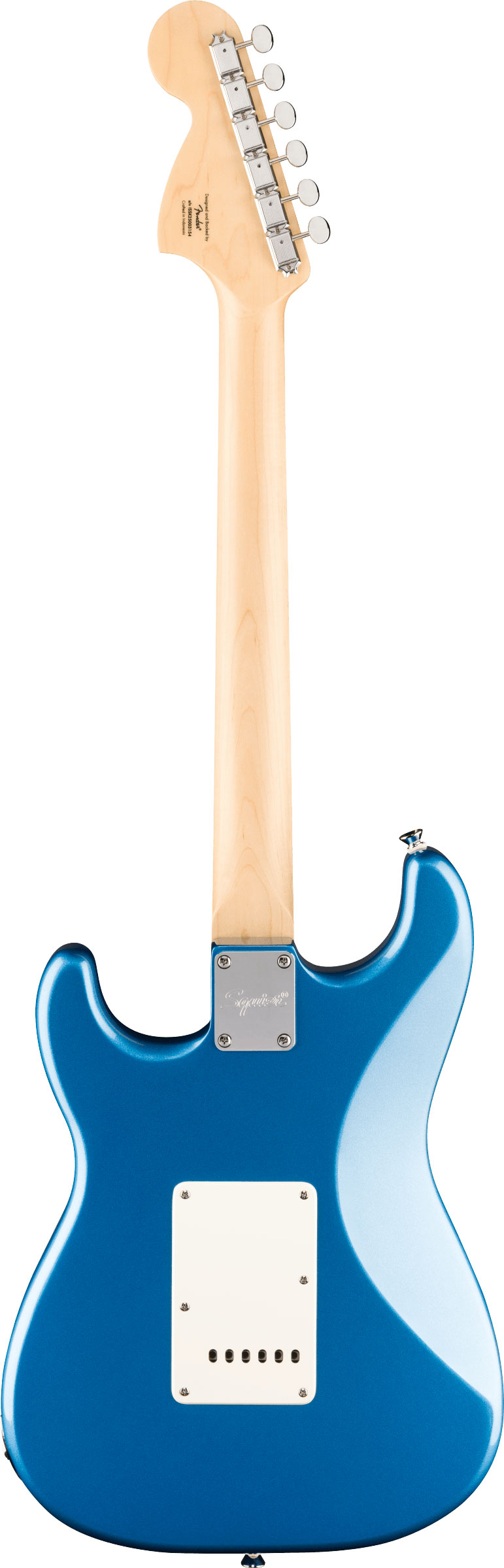 Squier Paranormal Stratocaster Deluxe Parchment Pickguard Lake Placid Blue Maple Fingerboard