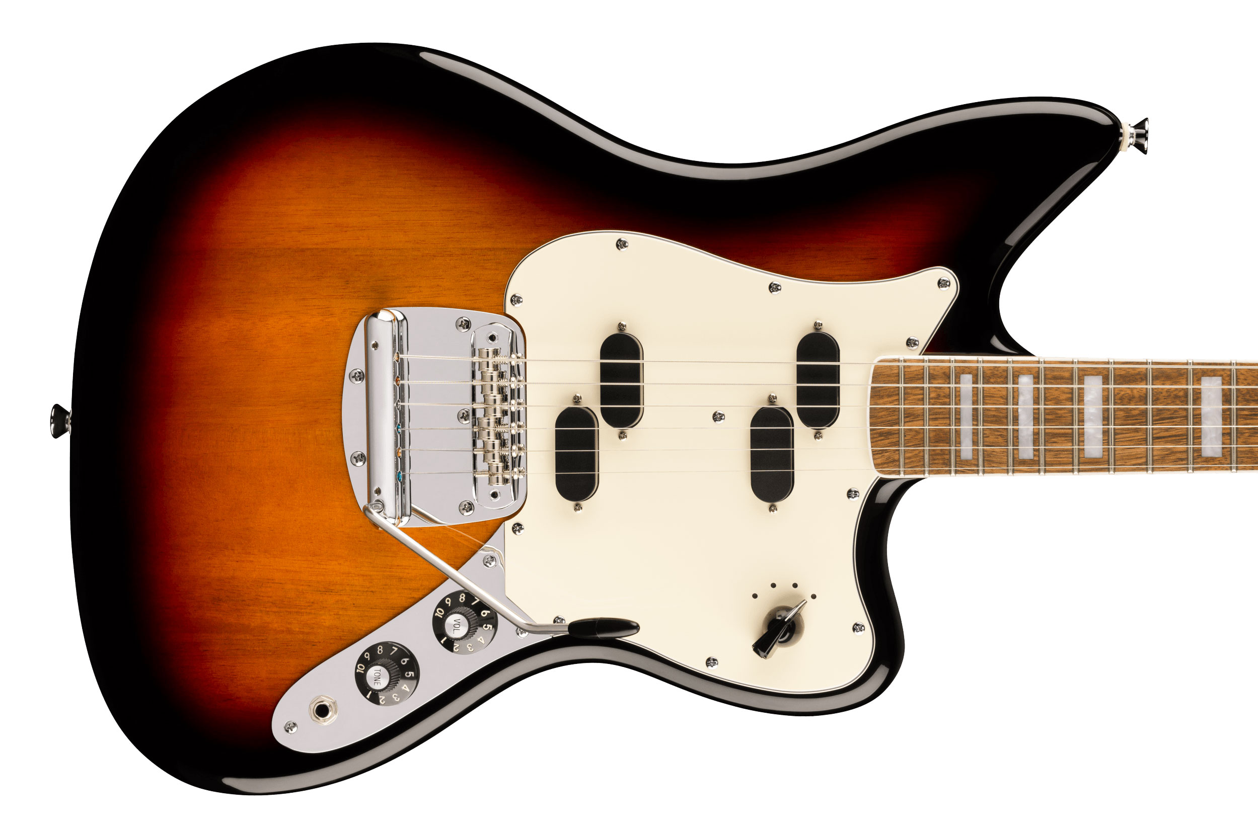Squier Paranormal Electric VI Parchment Pickguard 3 Colour Sunburst Indian Laurel Fingerboard