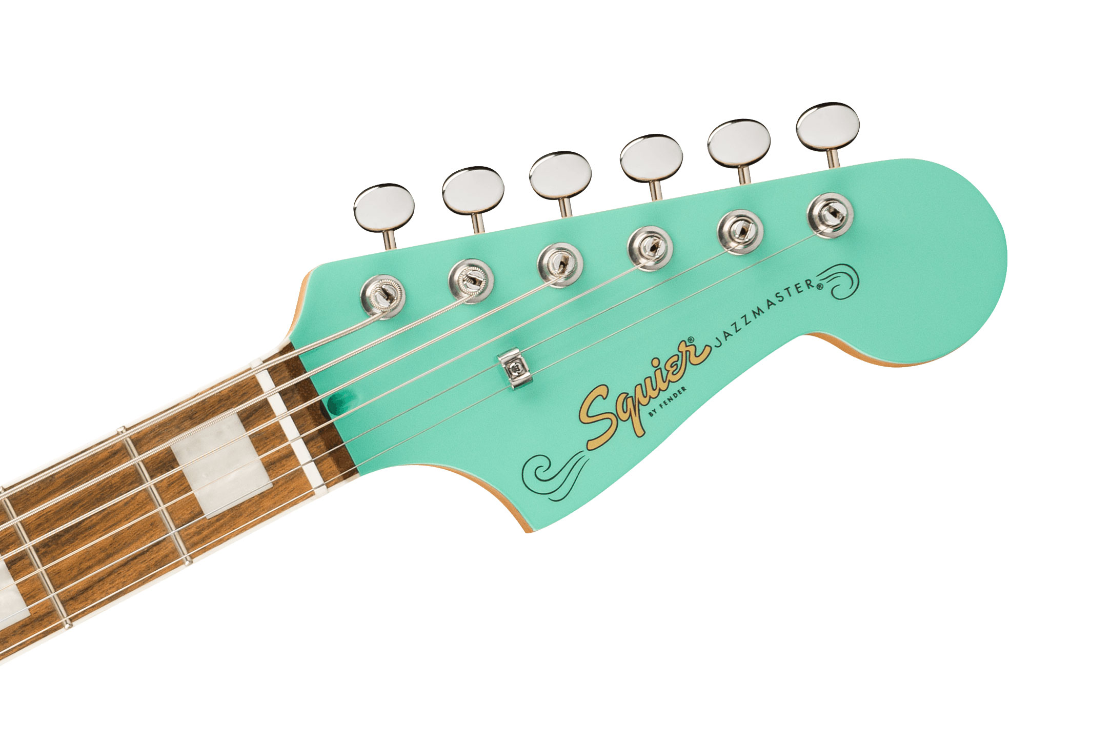 Squier Paranormal Baritone Jazzmaster HH Parchment Pickguard Sea Foam Green Indian Laurel Fingerboard