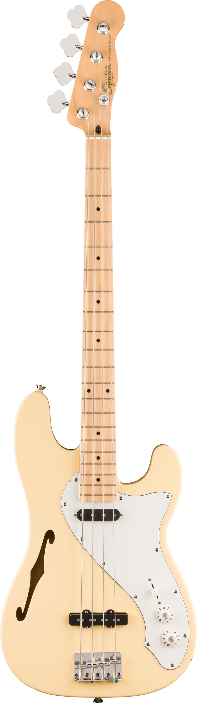 Squier Paranormal Precision Bass Thinline SJ Parchment Pickguard Vintage White Maple Fingerboard