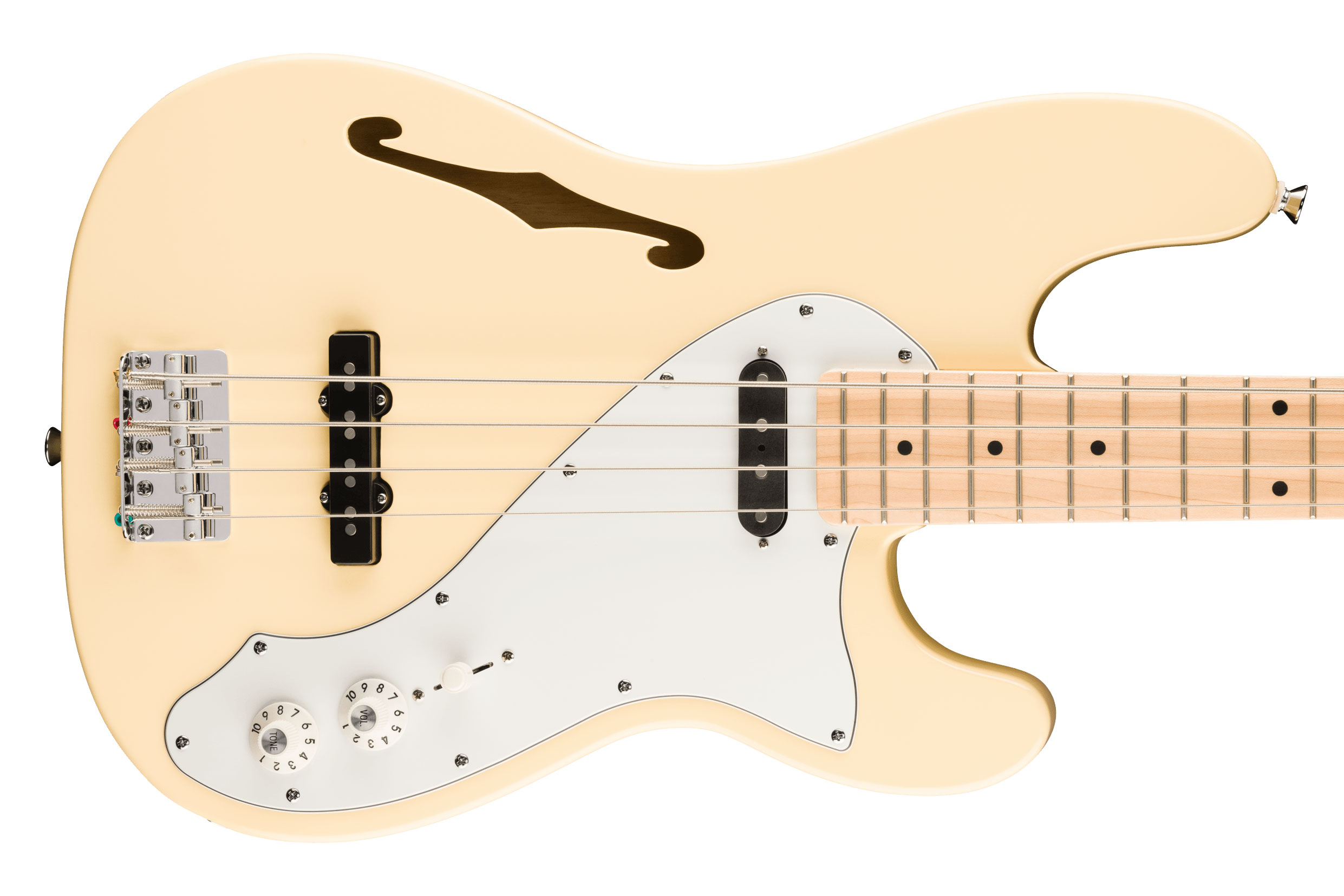 Squier Paranormal Precision Bass Thinline SJ Parchment Pickguard Vintage White Maple Fingerboard