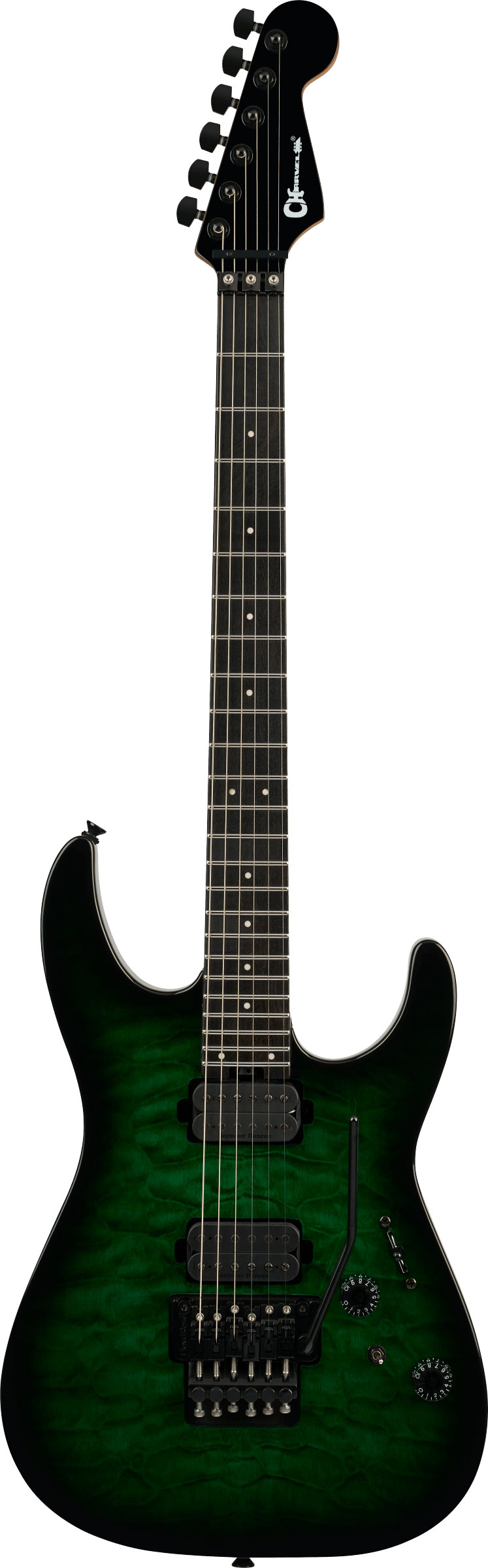 Charvel Pro-Mod Plus Dinky DK24 HH FR QM EB Ebony Fingerboard Cloaked Emerald Green