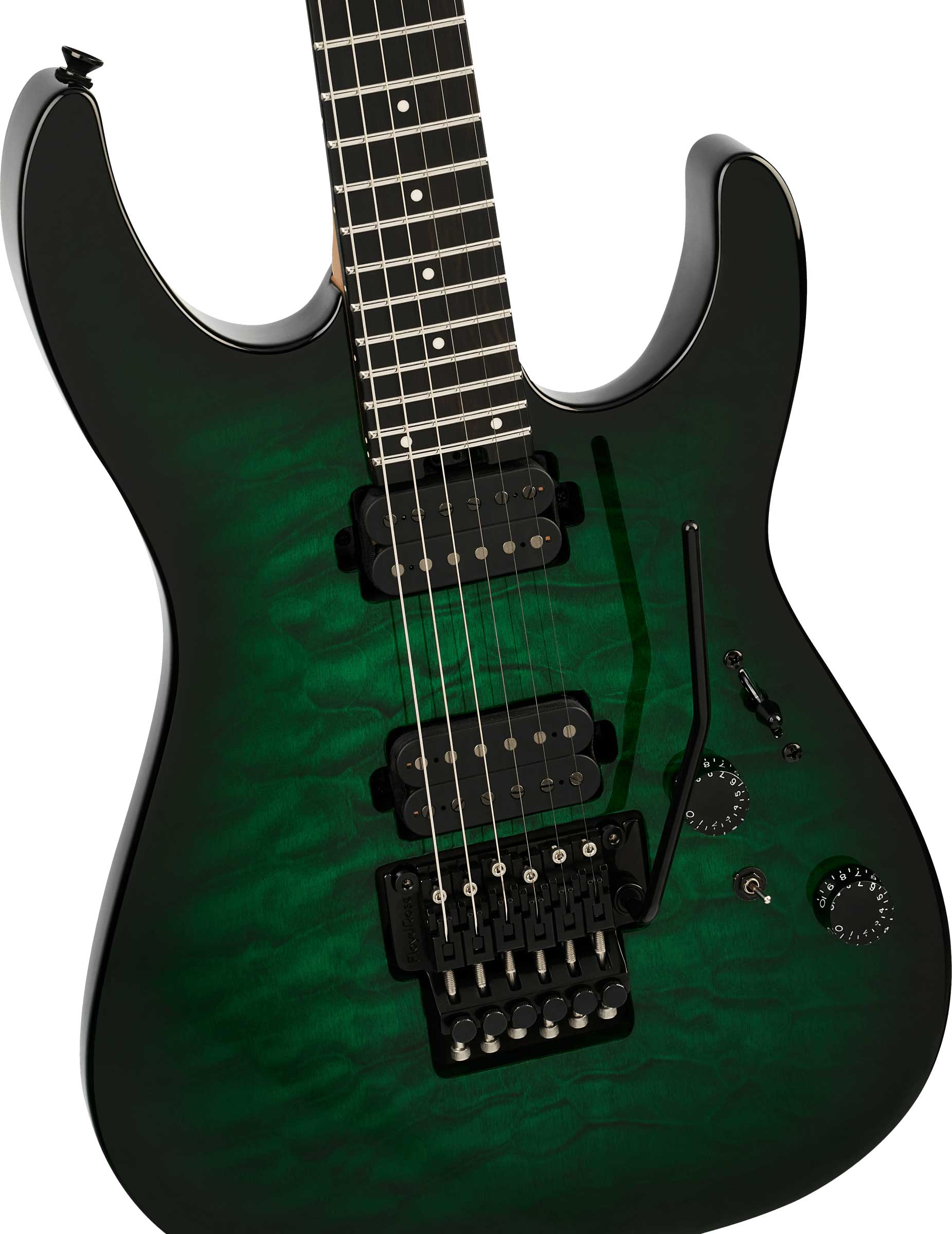 Charvel Pro-Mod Plus Dinky DK24 HH FR QM EB Ebony Fingerboard Cloaked Emerald Green