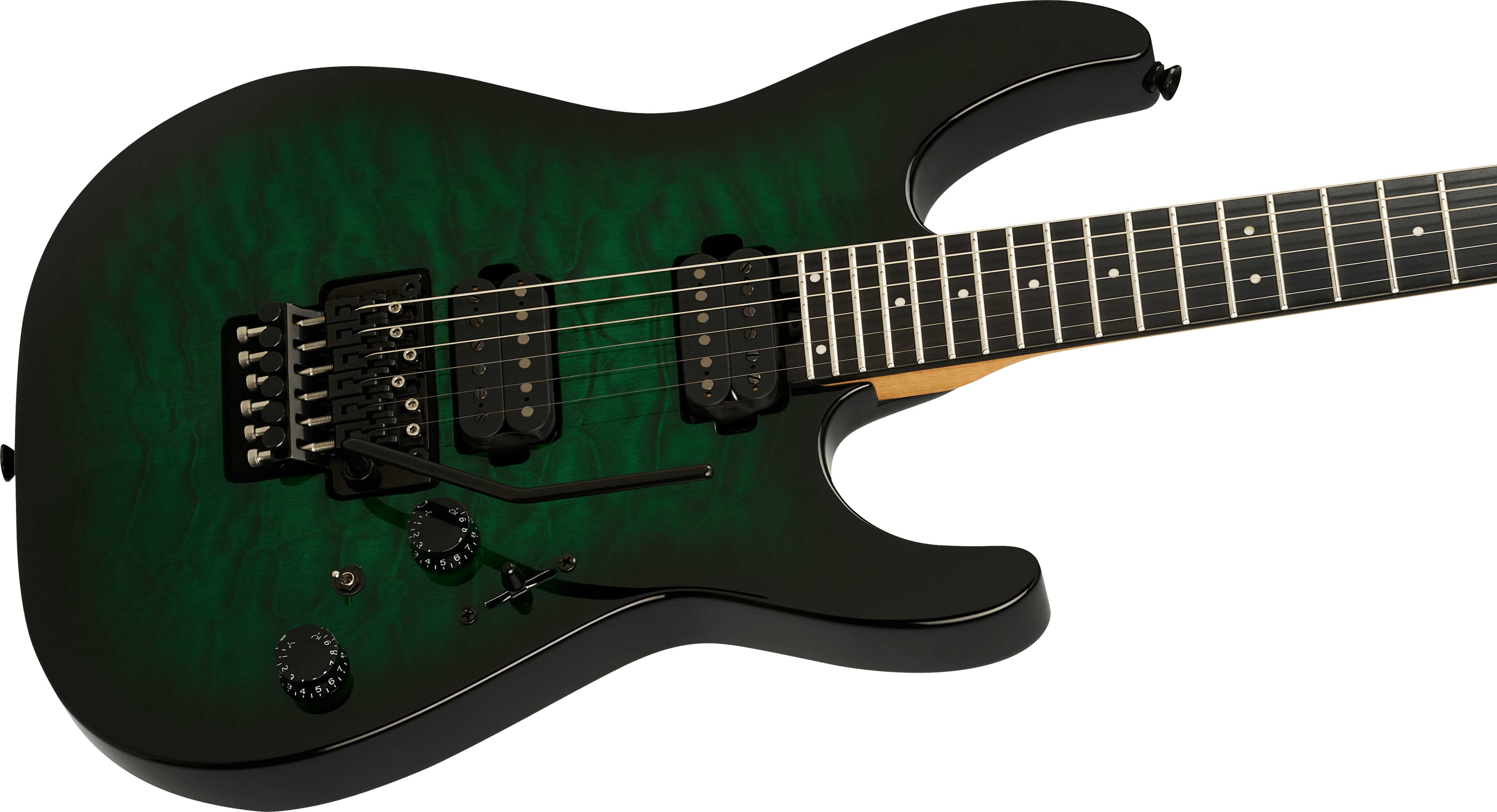 Charvel Pro-Mod Plus Dinky DK24 HH FR QM EB Ebony Fingerboard Cloaked Emerald Green