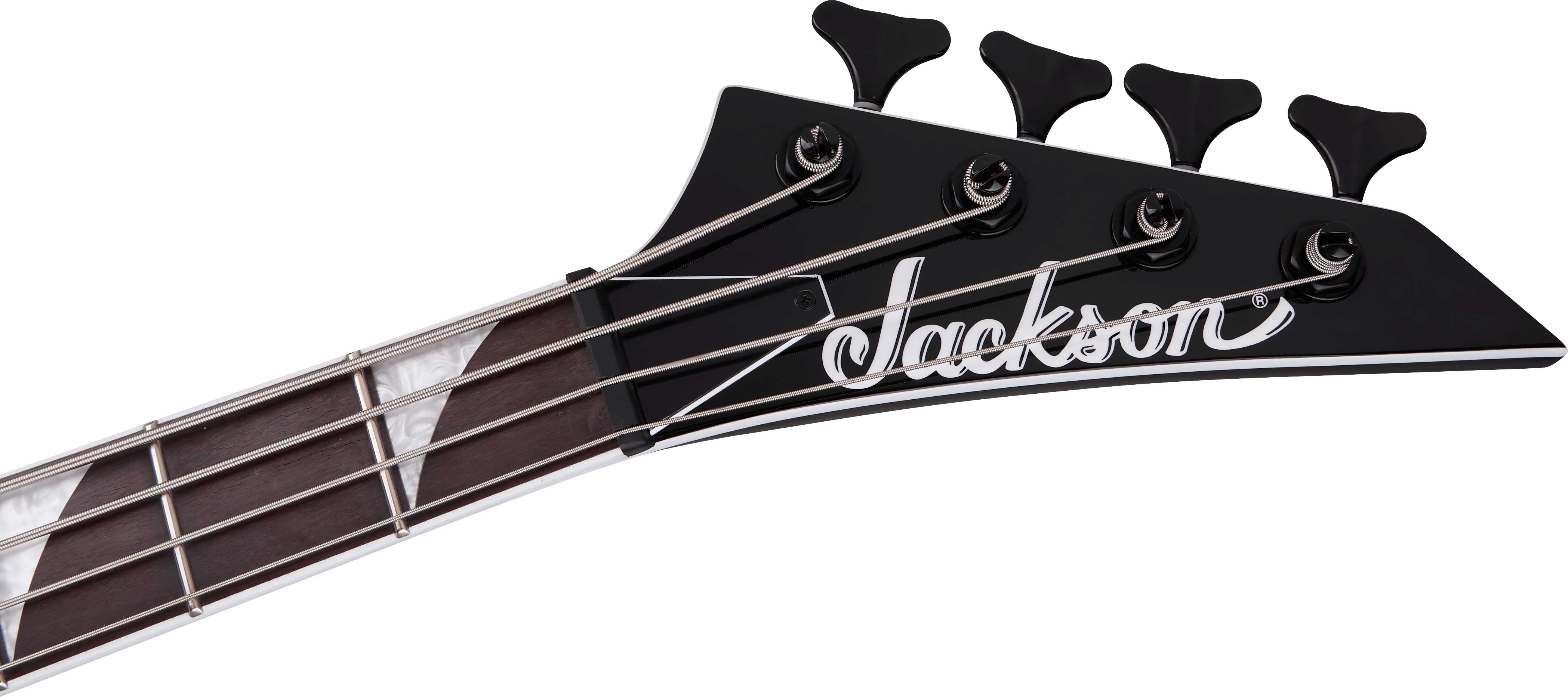 Jackson X Series RRB IV Rhoads Bass Amaranth Fingerboard Black with White Pinstripes
