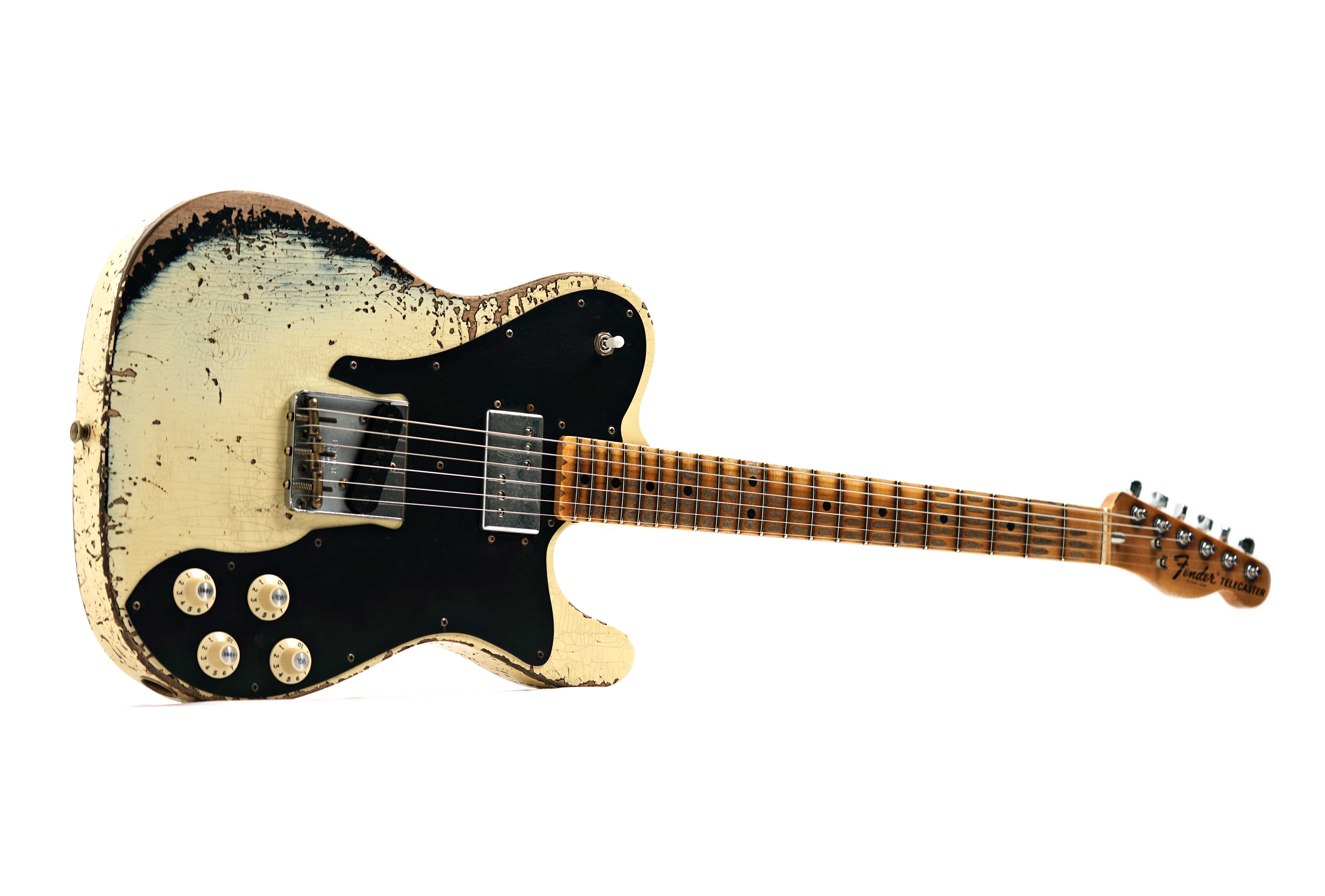 Fender Custom Shop Limited Edition Telecaster Custom Super Heavy Relic Aged Vintage White Over Black #R00421
