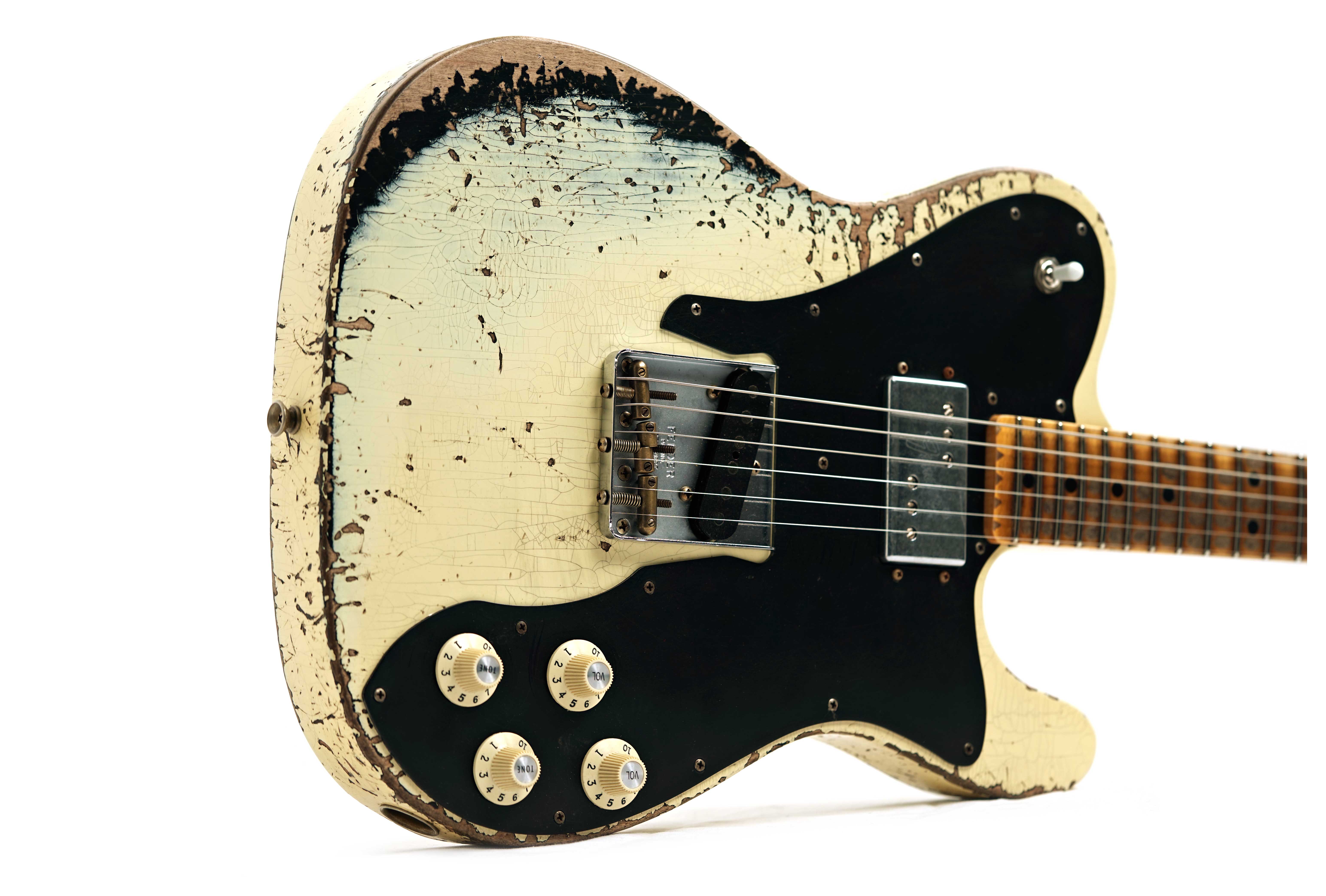 Fender Custom Shop Limited Edition Telecaster Custom Super Heavy Relic Aged Vintage White Over Black #R00421