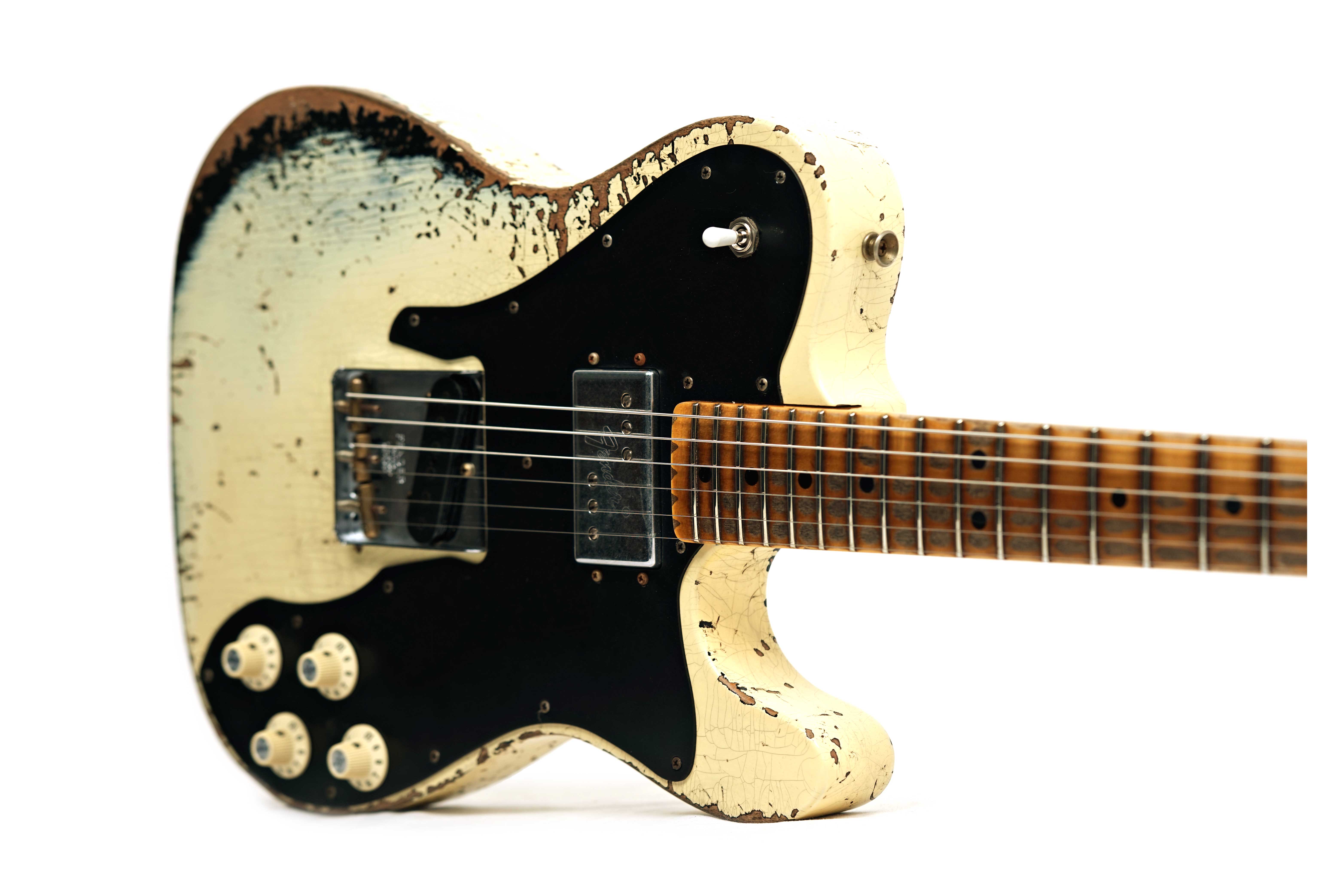 Fender Custom Shop Limited Edition Telecaster Custom Super Heavy Relic Aged Vintage White Over Black #R00421