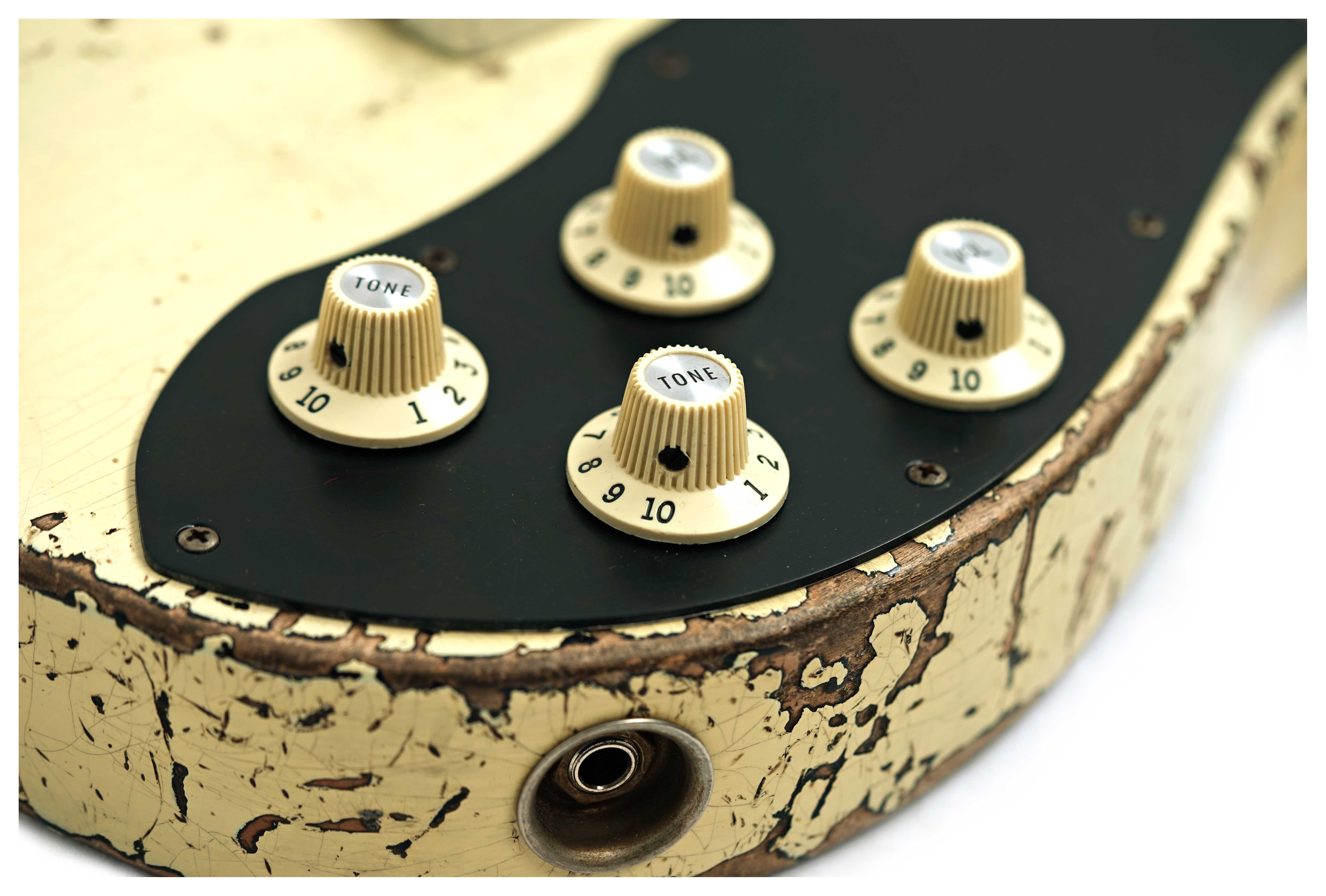 Fender Custom Shop Limited Edition Telecaster Custom Super Heavy Relic Aged Vintage White Over Black #R00421