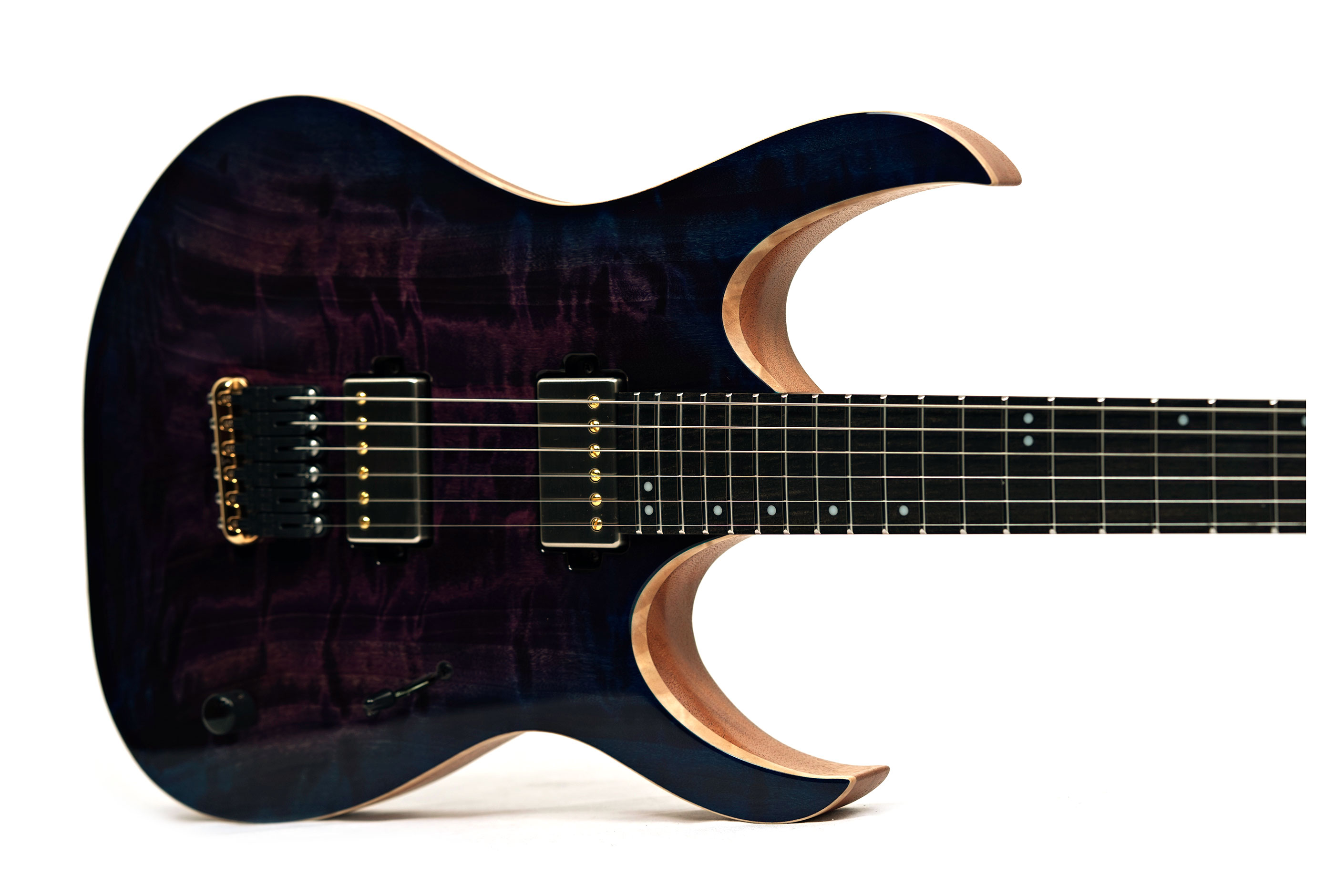 Mayones Duvell Elite 6 4A Curly Poplar Trans Dirty Purple Burst #DF2601236