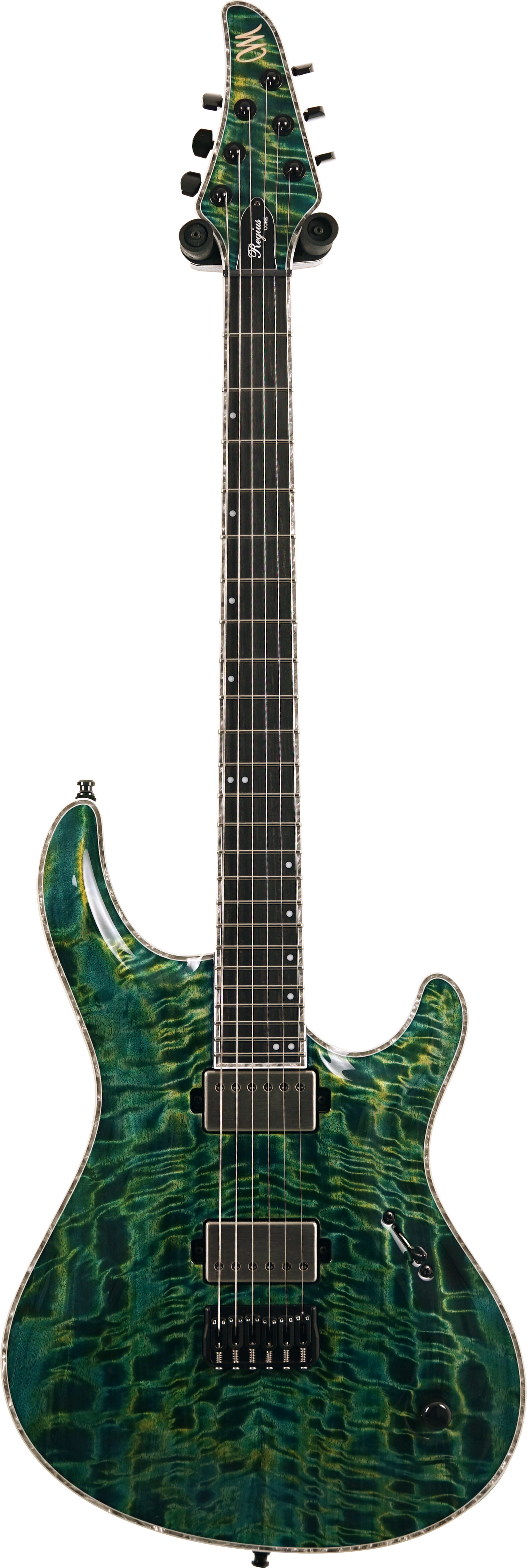 Mayones Regius Core 6 Curly Poplar 5A Trans Green Blue #RF2510185