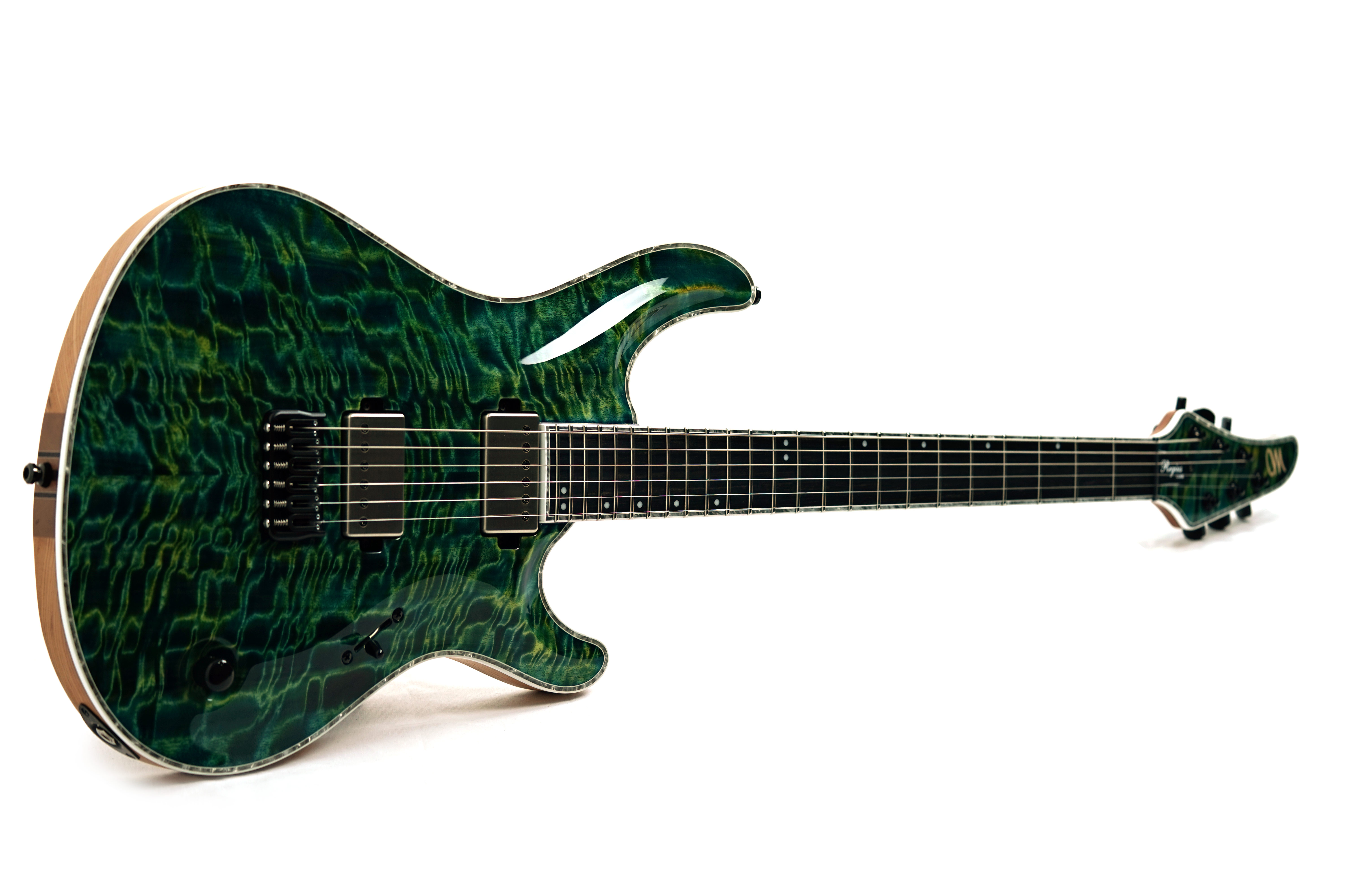 Mayones Regius Core 6 Curly Poplar 5A Trans Green Blue #RF2510185