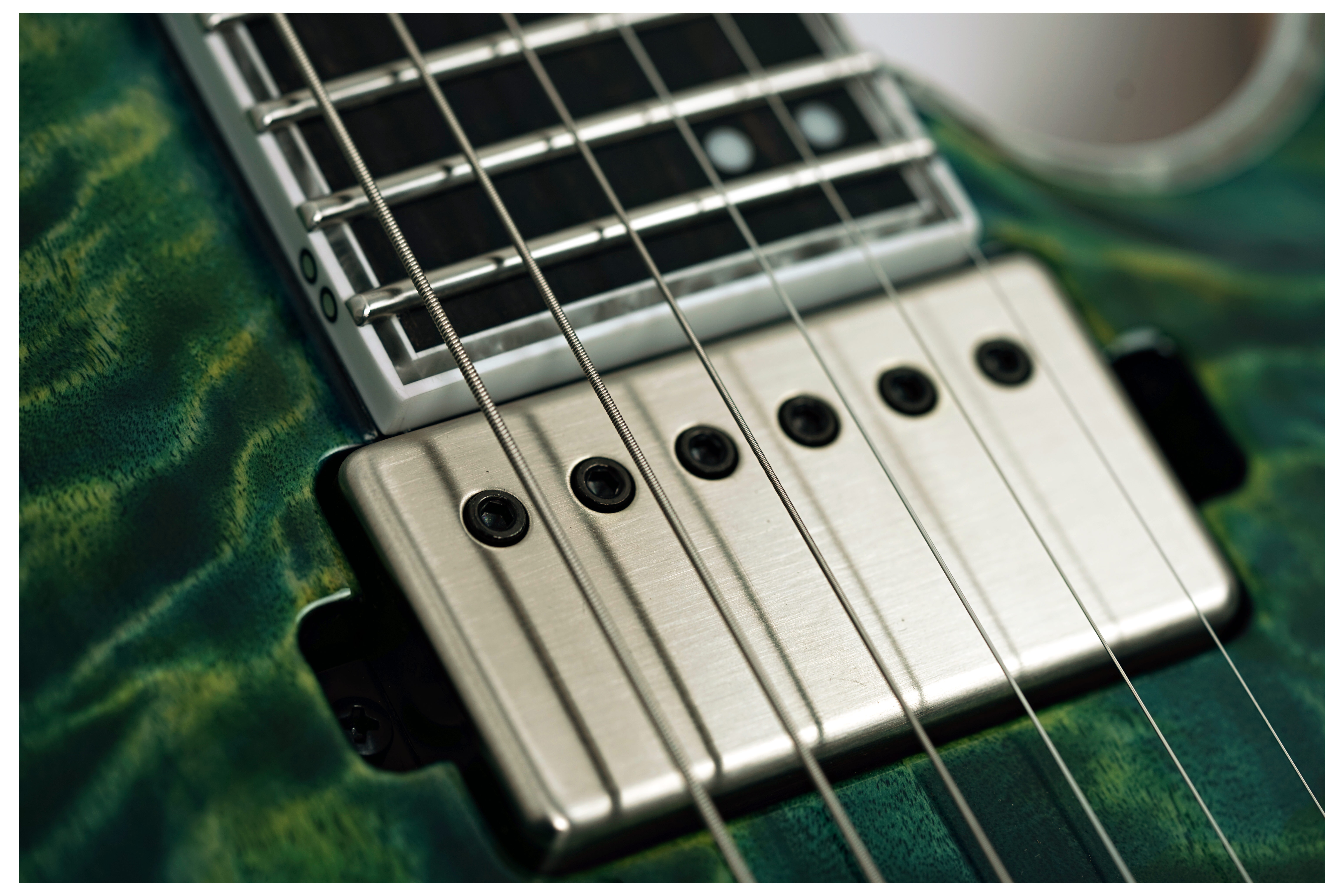 Mayones Regius Core 6 Curly Poplar 5A Trans Green Blue #RF2510185