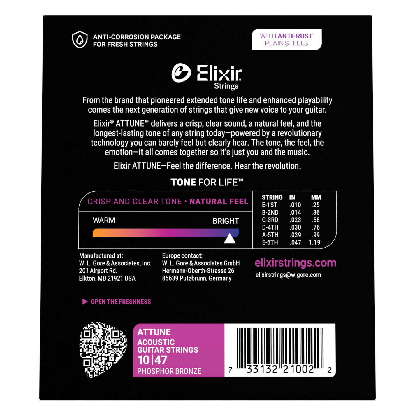 Elixir ATTUNE 92/8 Phosphor Bronze Extra Light 10-47