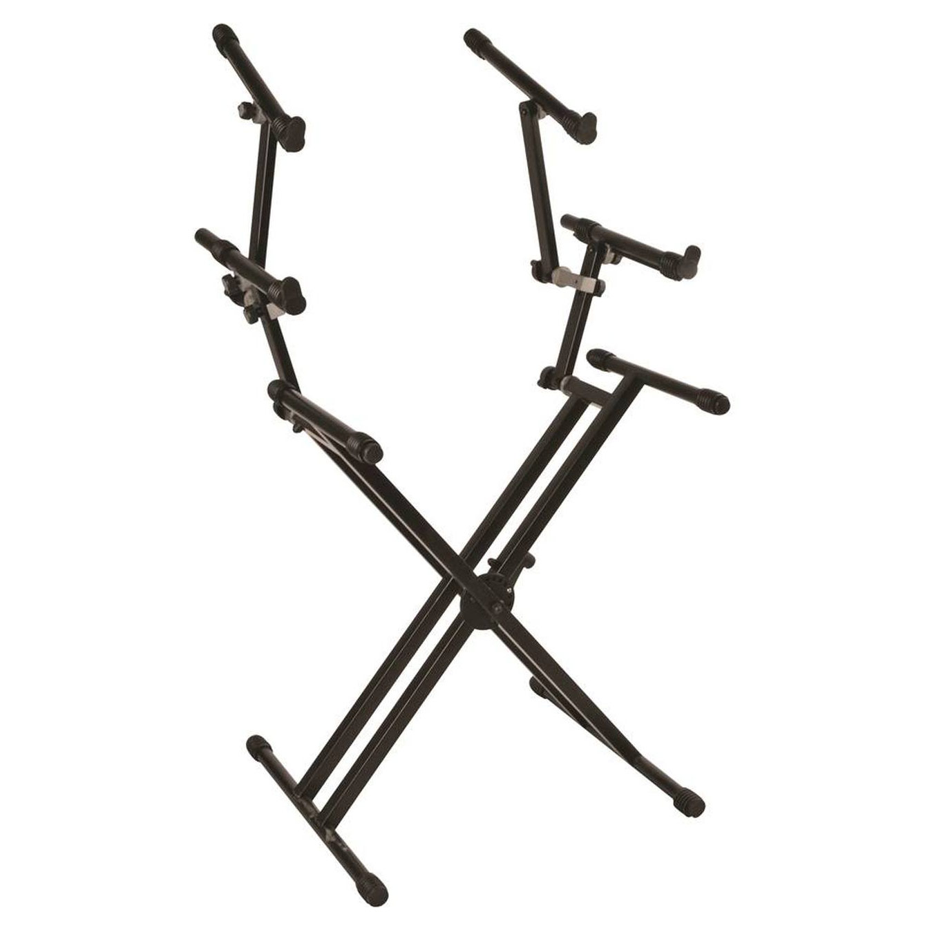 Quiklok QL723 Keyboard Stand Pro Series Double Braced Triple Tier Black