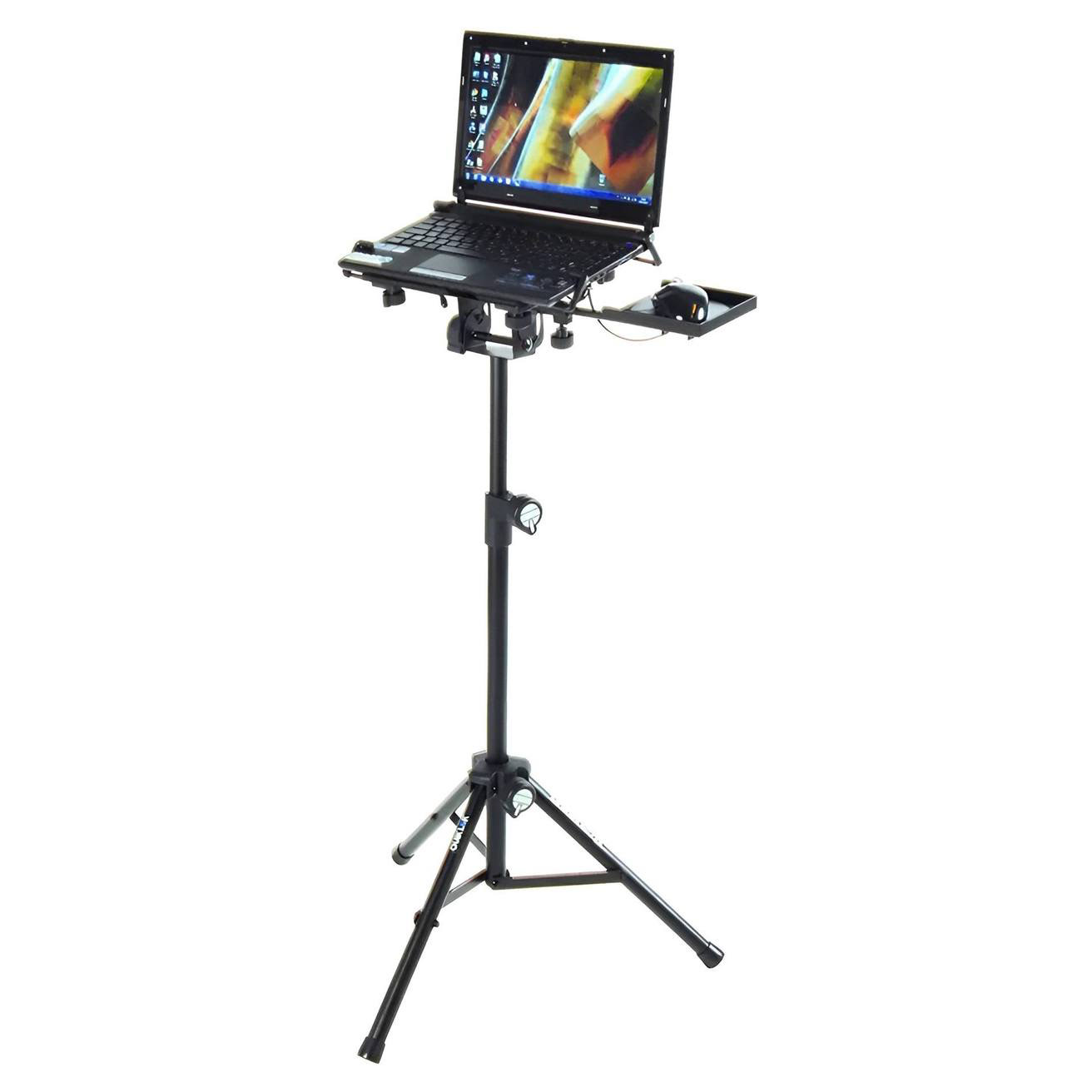 Quiklok LPH004 Laptop Holder Fully Adjustable Tripod Mount with Mouse Tray Black