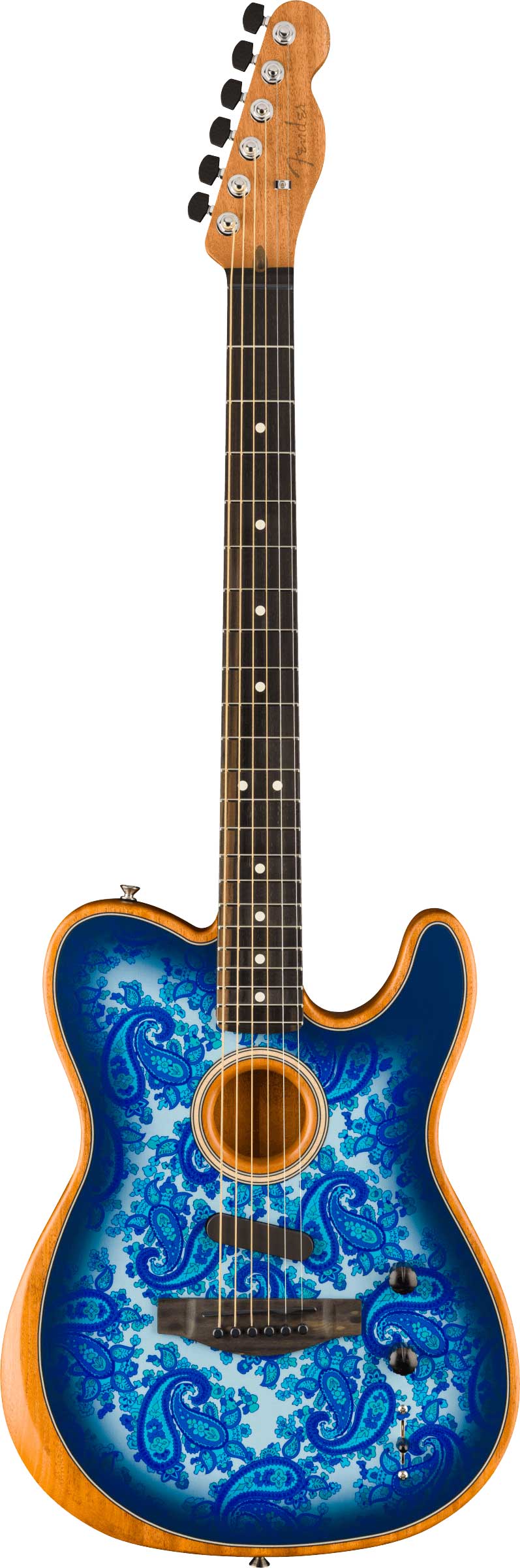 Fender Limited Edition American Acoustasonic Telecaster Blue Paisley Ebony Fingerboard