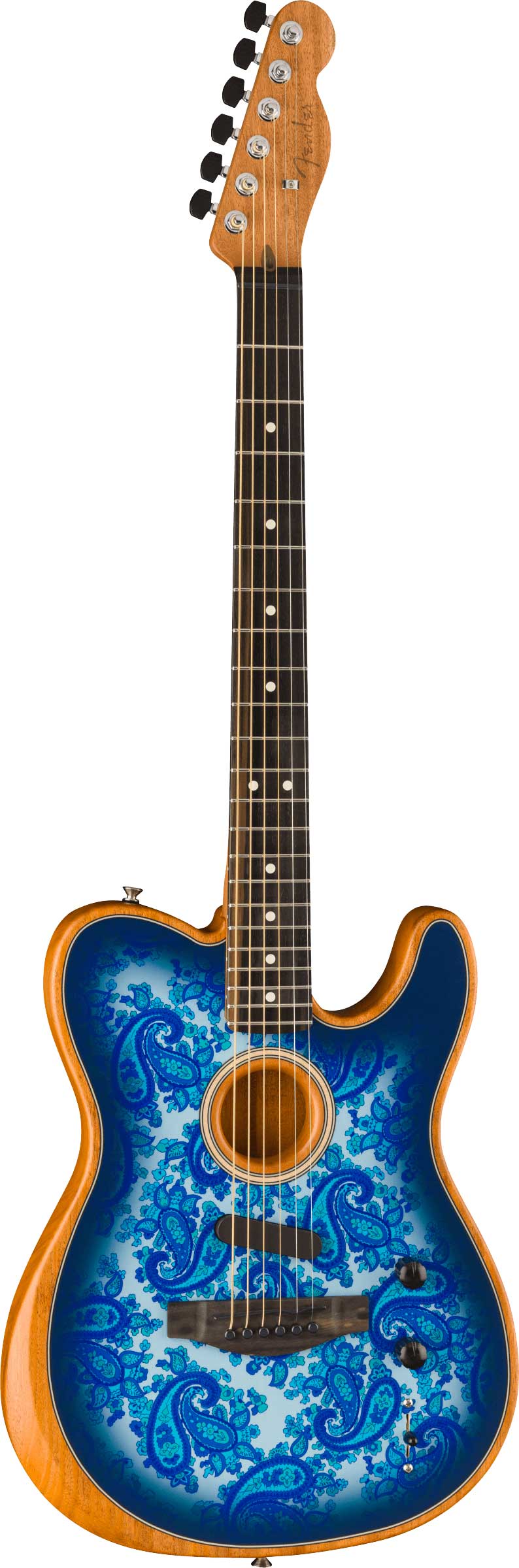 Fender Limited Edition American Acoustasonic Telecaster Blue Paisley Ebony Fingerboard