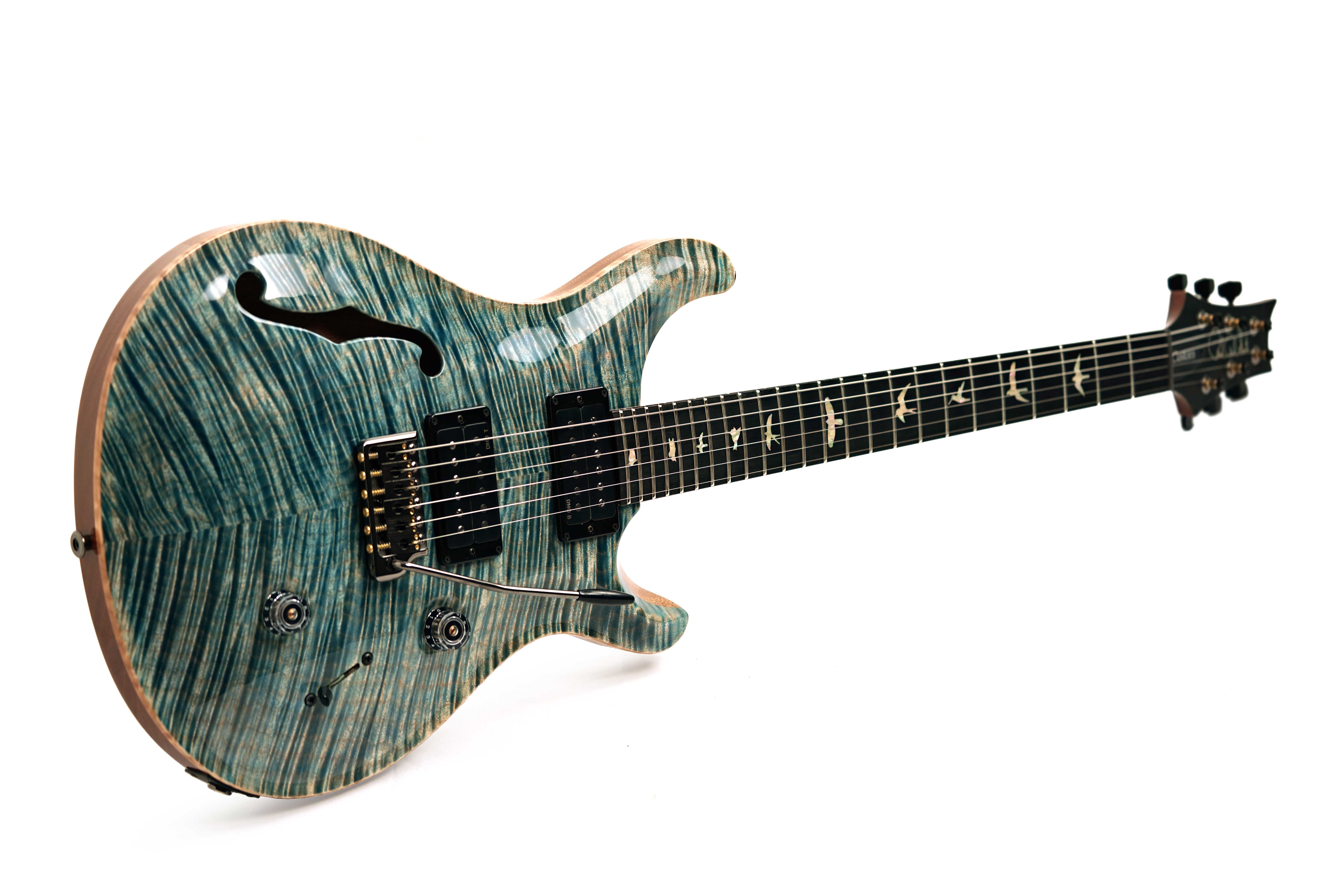 PRS Limited Edition Custom 24 Semi-Hollow Hand Selected Artist Grade Faded Indigo with Korean Awabi Birds #0424292