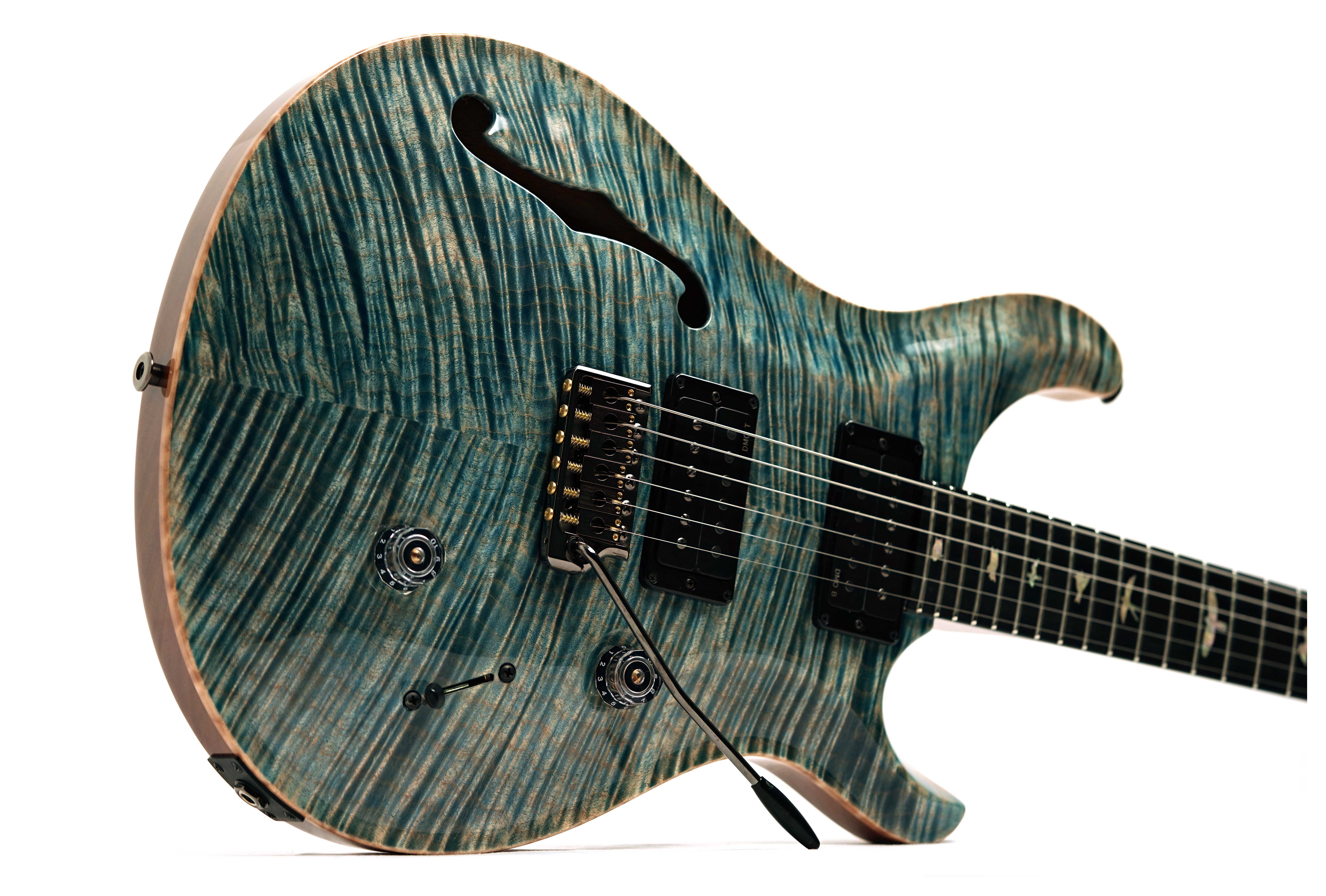 PRS Limited Edition Custom 24 Semi-Hollow Hand Selected Artist Grade Faded Indigo with Korean Awabi Birds #0424292