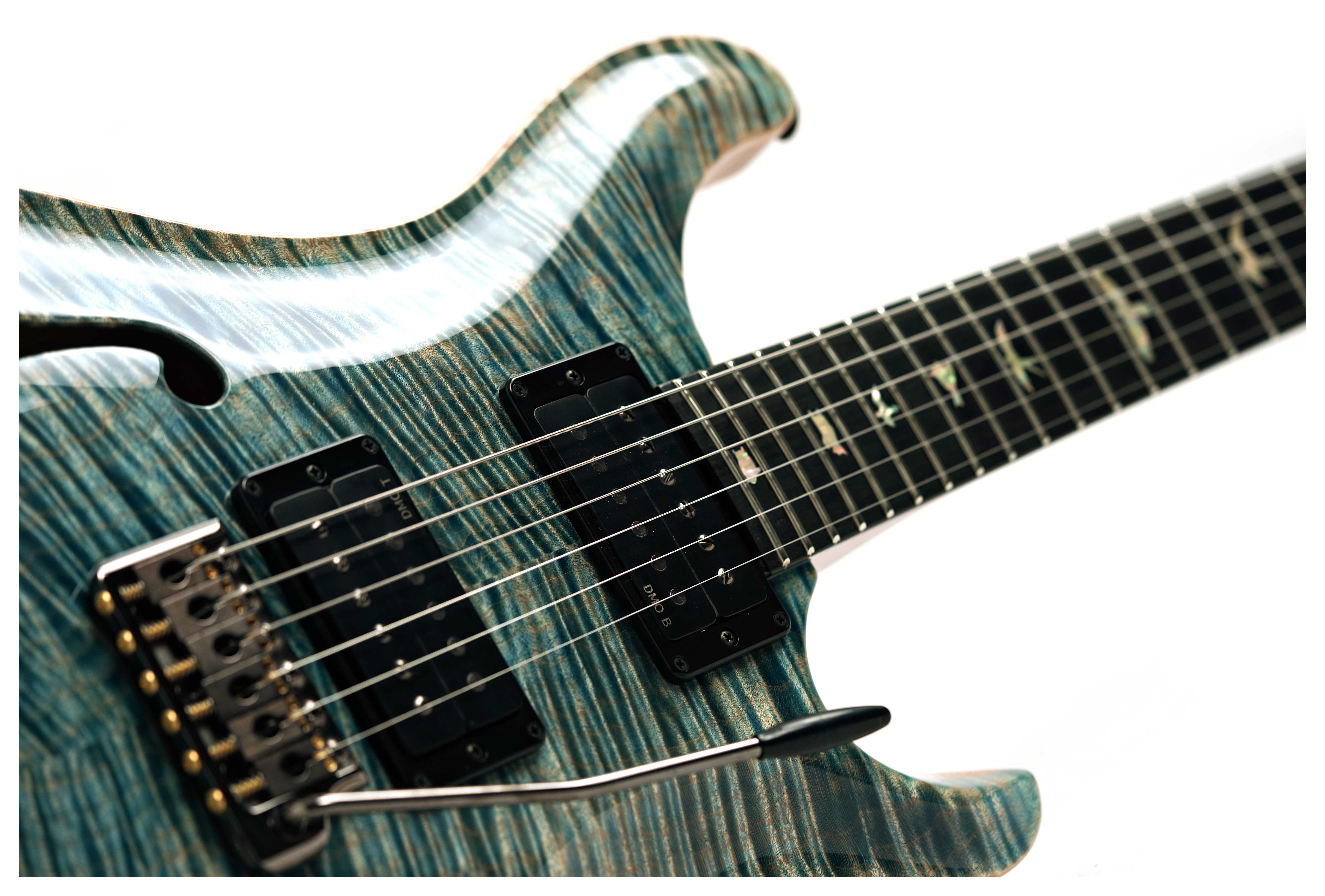 PRS Limited Edition Custom 24 Semi-Hollow Hand Selected Artist Grade Faded Indigo with Korean Awabi Birds #0424292