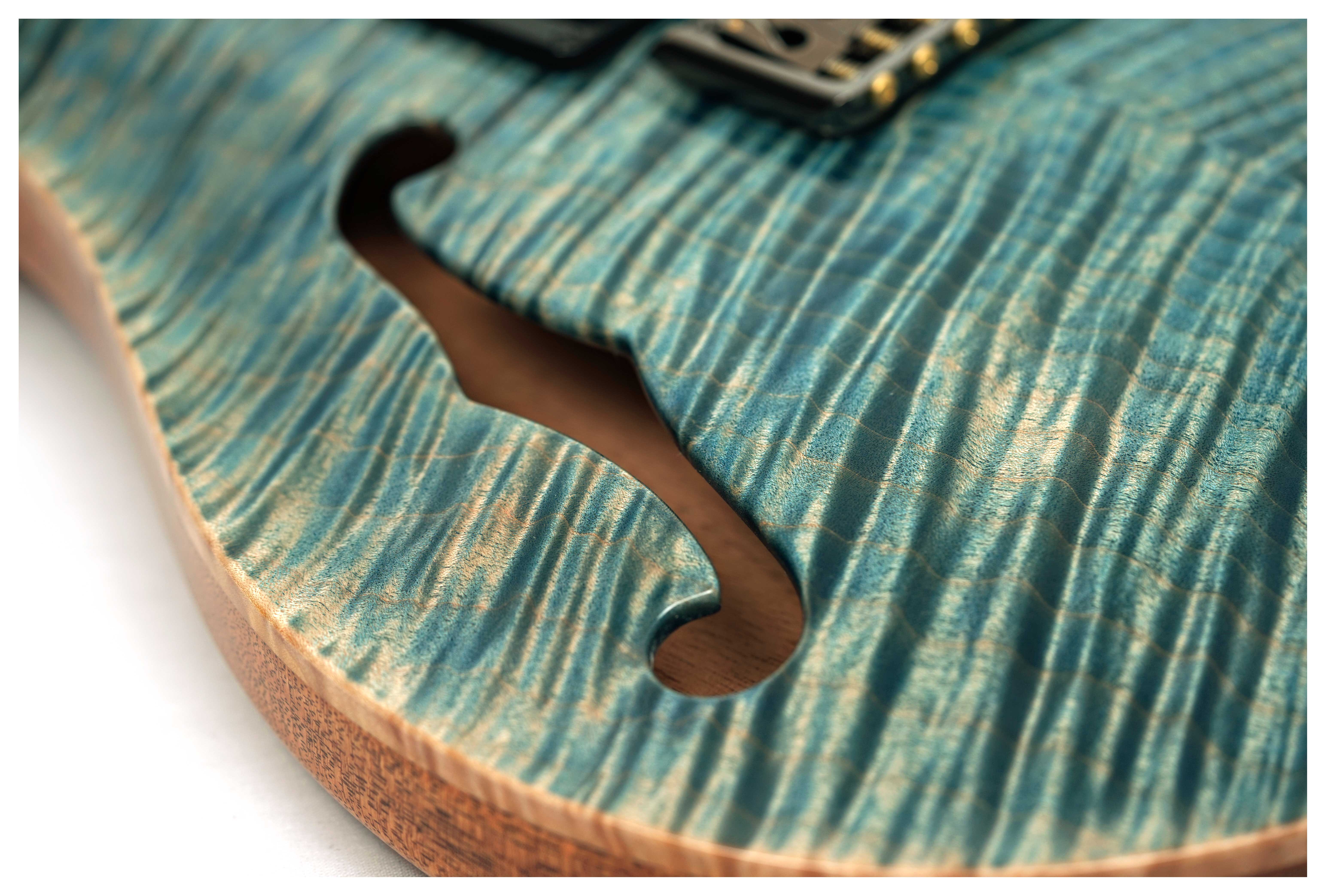PRS Limited Edition Custom 24 Semi-Hollow Hand Selected Artist Grade Faded Indigo with Korean Awabi Birds #0424292