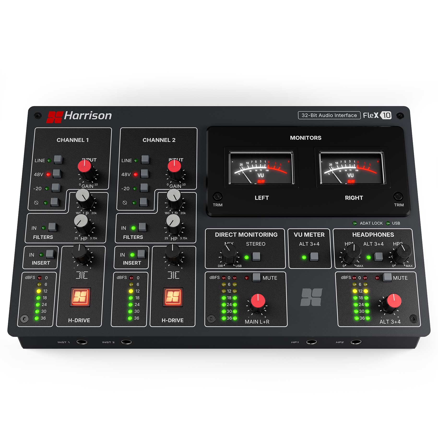 Harrison Flex 10 High-Performance USB/ADAT Audio Interface with Harrison Analog Character