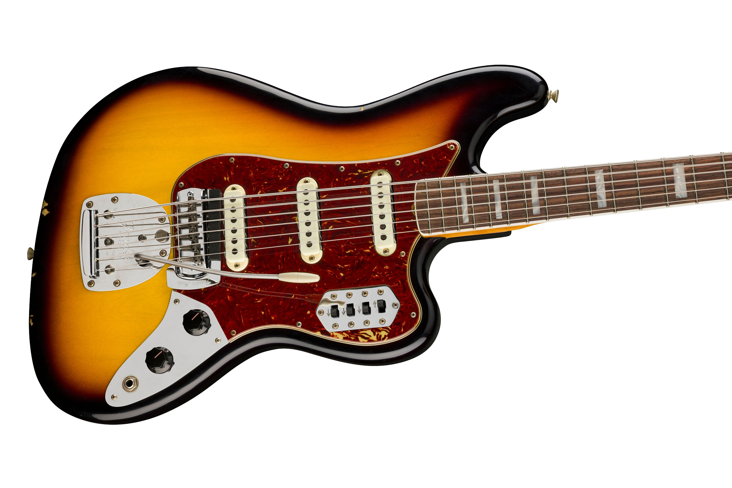 Fender Custom Shop Limited Edition George Harrison Bass VI Bleached 3 Colour Sunburst Rosewood Fingerboard