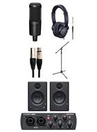 Audio Technica AT2020 Vocal Recording Pack with Mic Stand, Headphones, Presonus Eris E3.5 and Presonus Audiobox USB 96 25th Anniversary