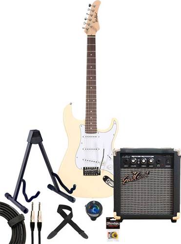 EastCoast ST1 Electric Guitar Pack Vintage White EastCoast ST1 Electric Guitar Pack Vintage White