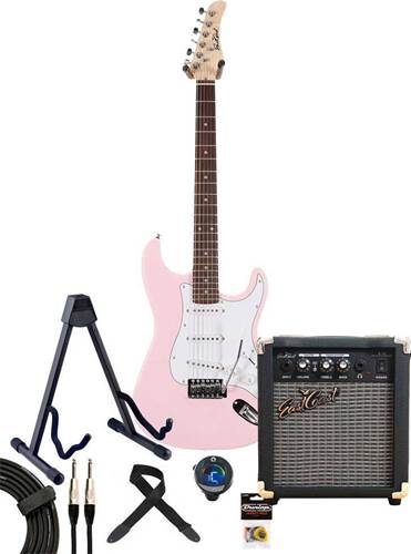 EastCoast ST1 Electric Guitar Pack Shell Pink EastCoast ST1 Electric Guitar Pack Shell Pink