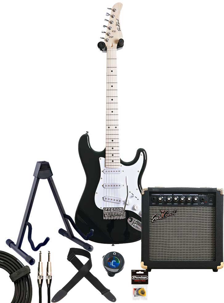 EastCoast ST1 3/4 Size Pack Black Maple Fingerboard