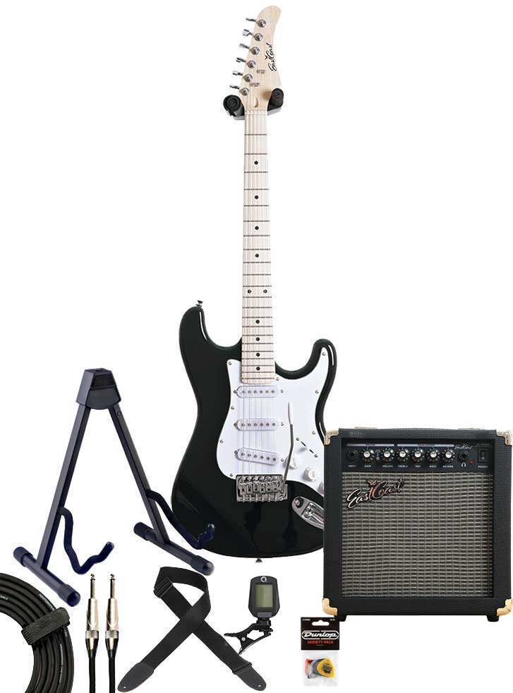 EastCoast ST1 3/4 Size Pack Black Maple Fingerboard