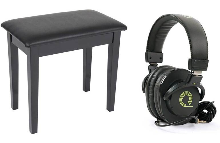 Kinsman KPB01 Piano Bench Black and HP-PMH20 Professional Monitoring Headphones Kinsman KPB01 Piano Bench Black and HP-PMH20 Professional Monitoring Headphones